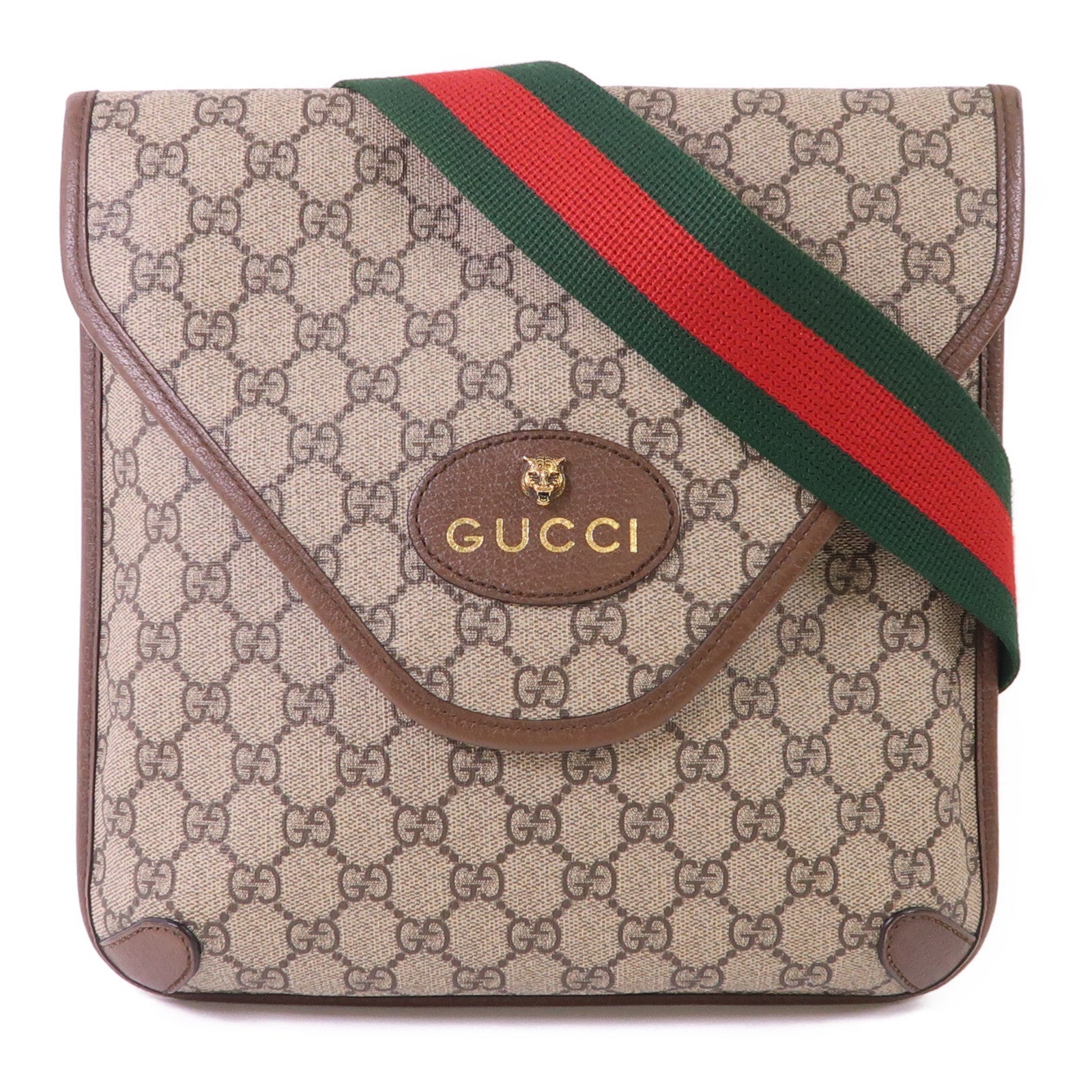 GUCCI 塗層帆布Neo Vintage GG Messenger金扣肩背袋