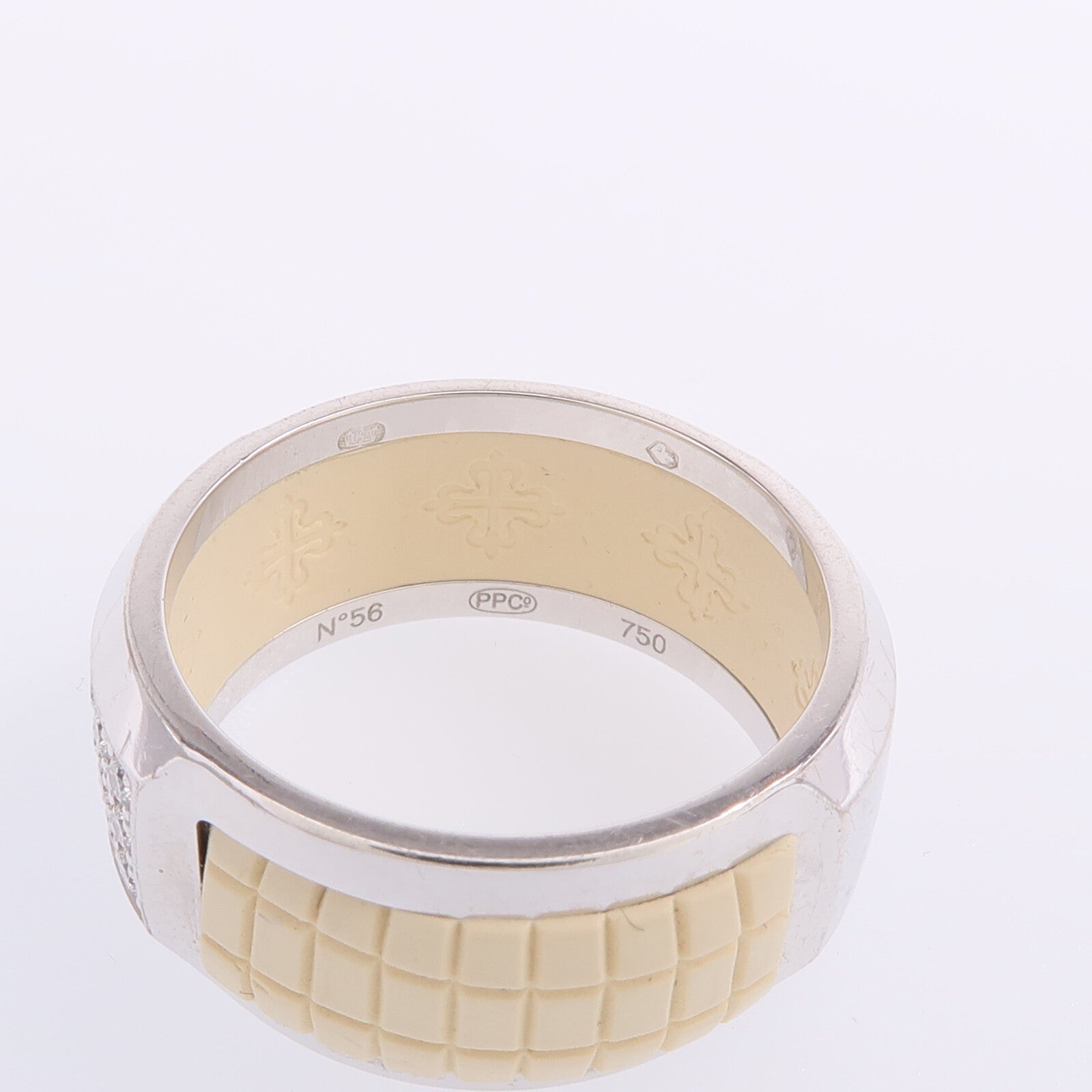 JEWELRY 18K白金/橡皮Aquanaut Luce Rubber Ring鑽石戒指US#7.25