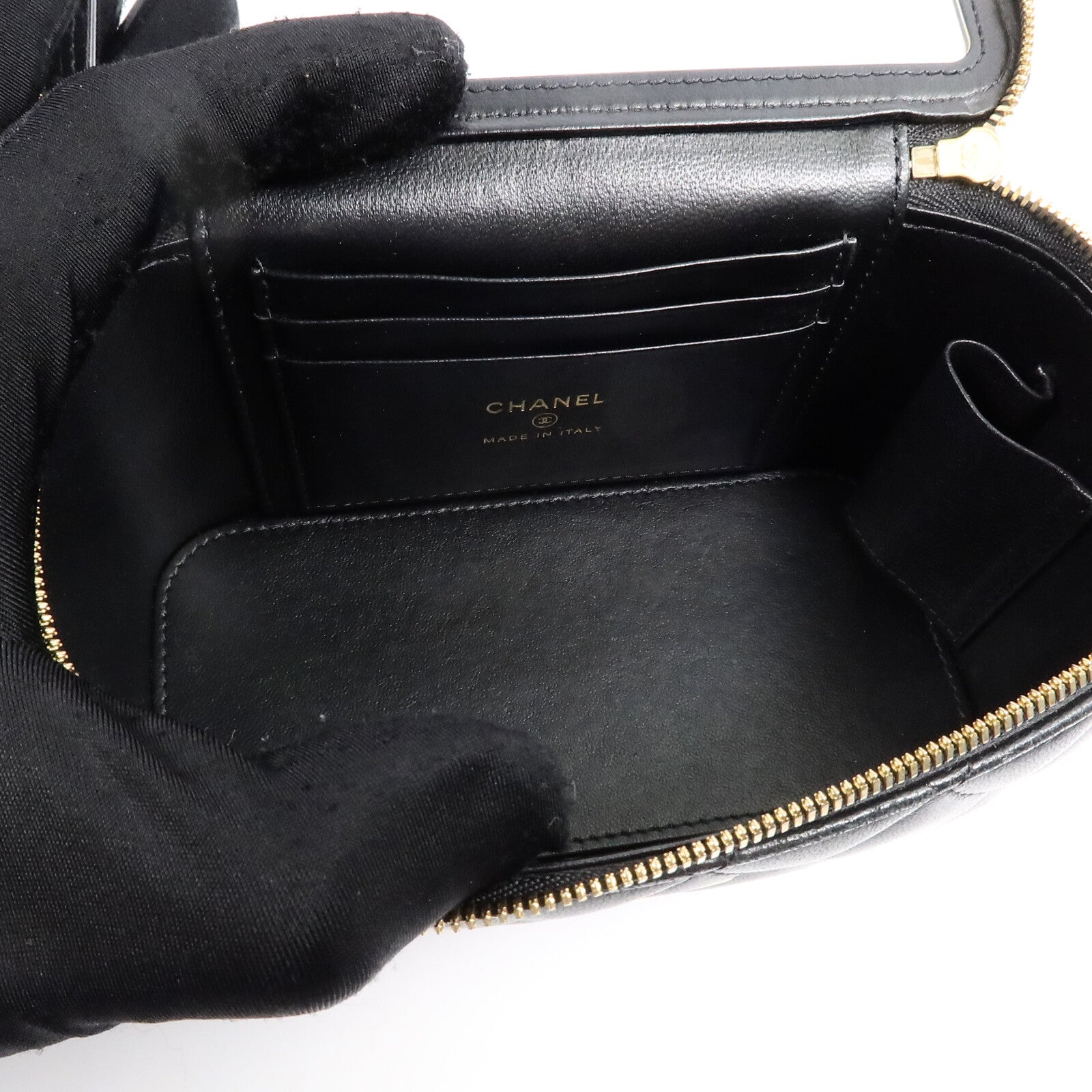 CHANEL 羊皮皮革Vanity Case鏈帶肩背袋