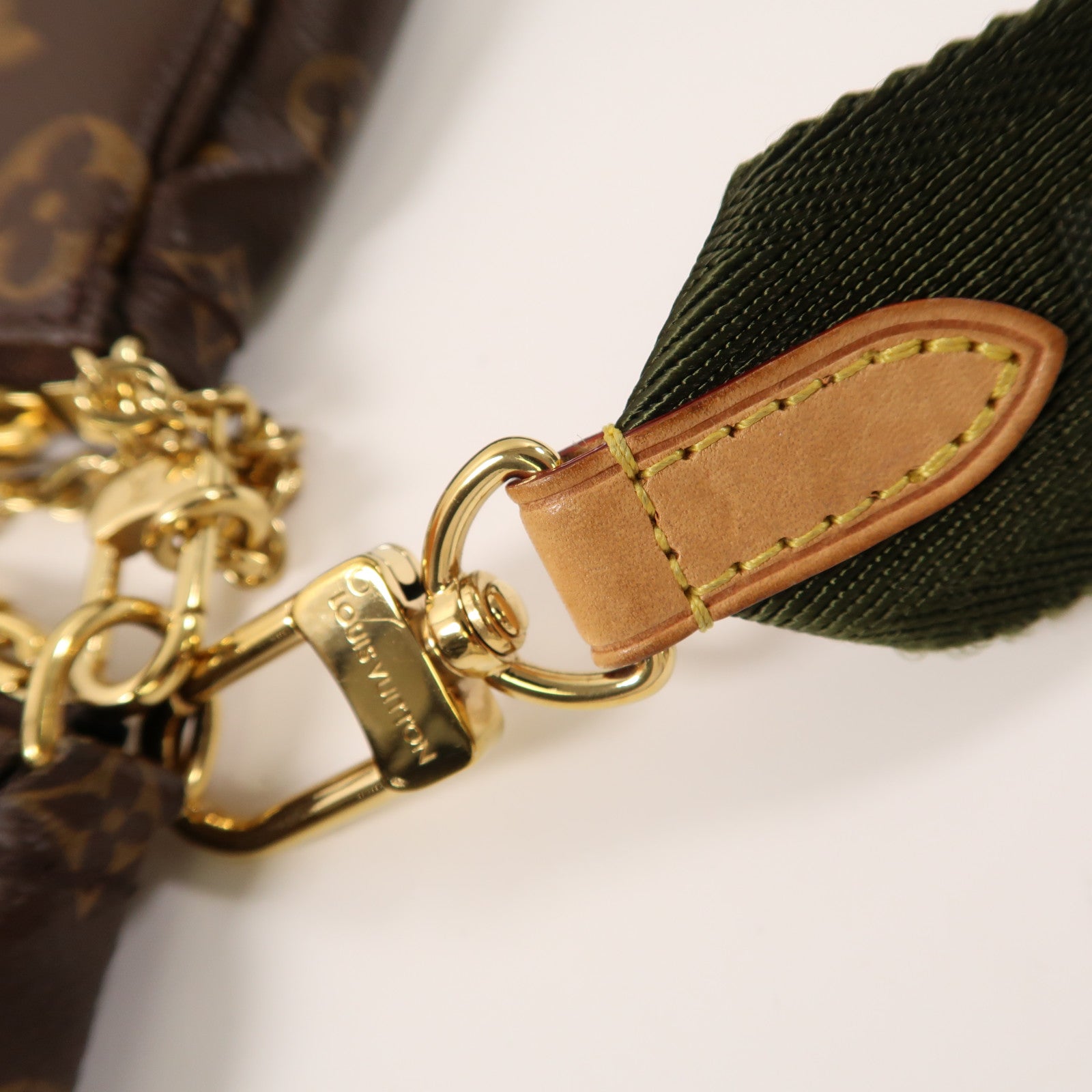 LOUIS VUITTON Monogram Multi Pochette Accessoires金扣肩背袋棕色