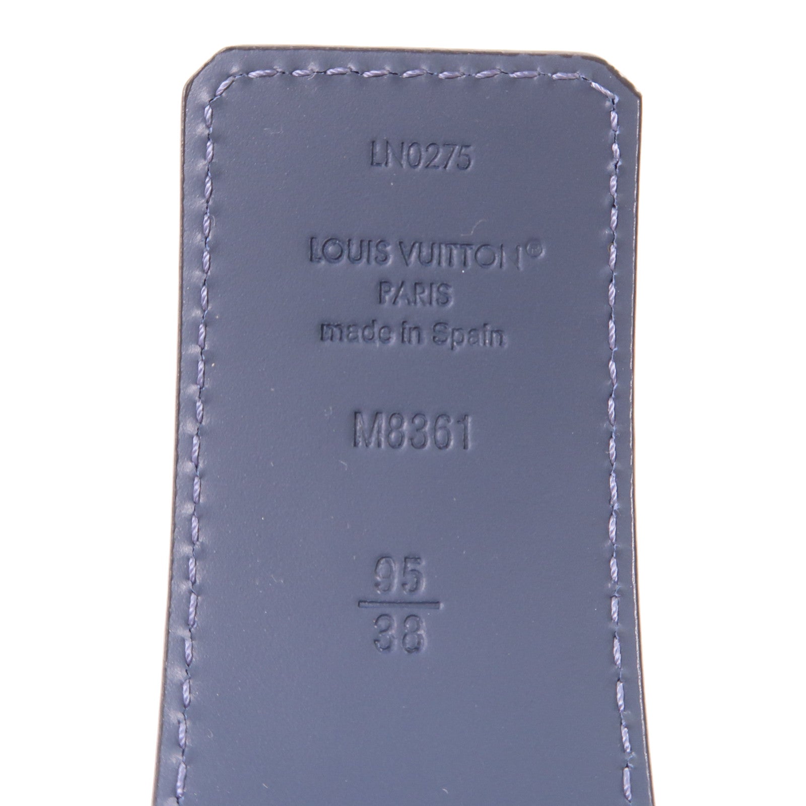 LOUIS VUITTON Damier Belt 95cm銀扣皮帶