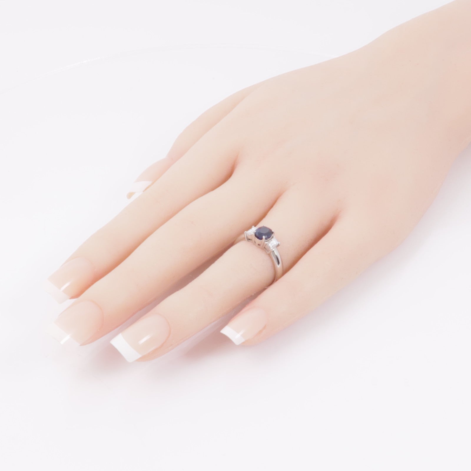 JEWELRY PT900鉑金Sapphire/Diamond Ring藍寶石/鑽石戒指US#5.25