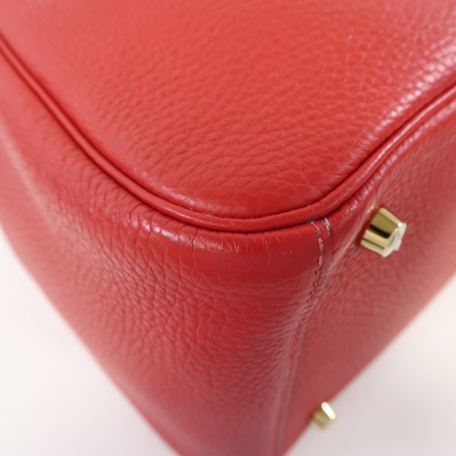HERMES Clemence皮革Lindy 30金扣手挽肩背兩用袋法拉利紅色