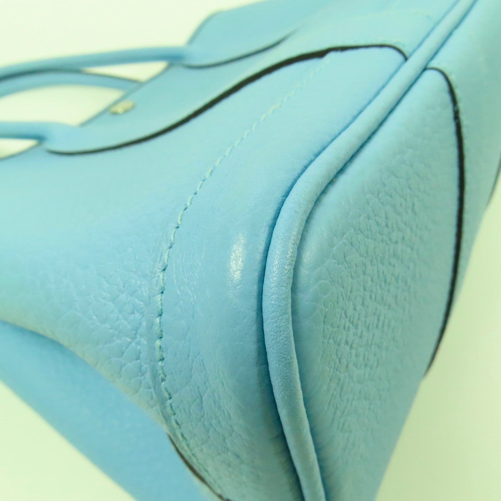 HERMES Country皮革Garden Party TPM銀扣手挽袋Bleu Atoll