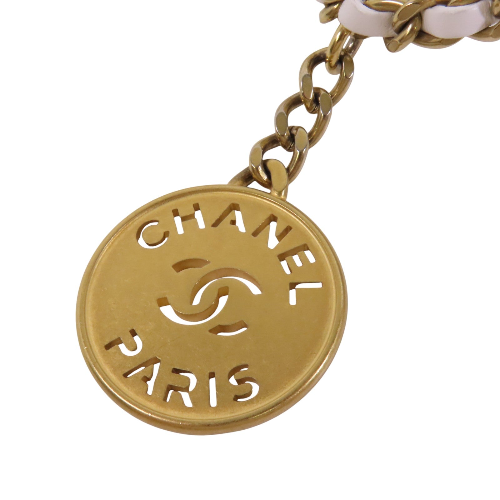 CHANEL 牛皮皮革Mini 22金扣鏈帶手挽肩背兩用袋