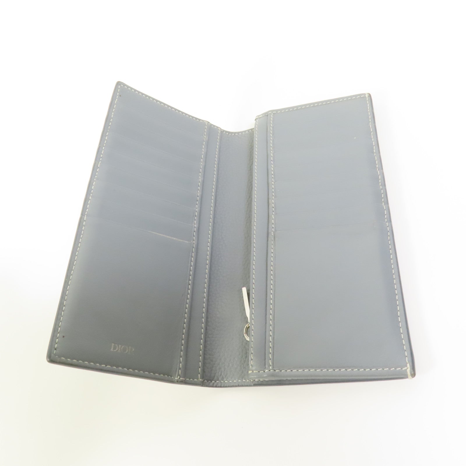 Dior 牛皮皮革Long Wallet銀扣長錢包