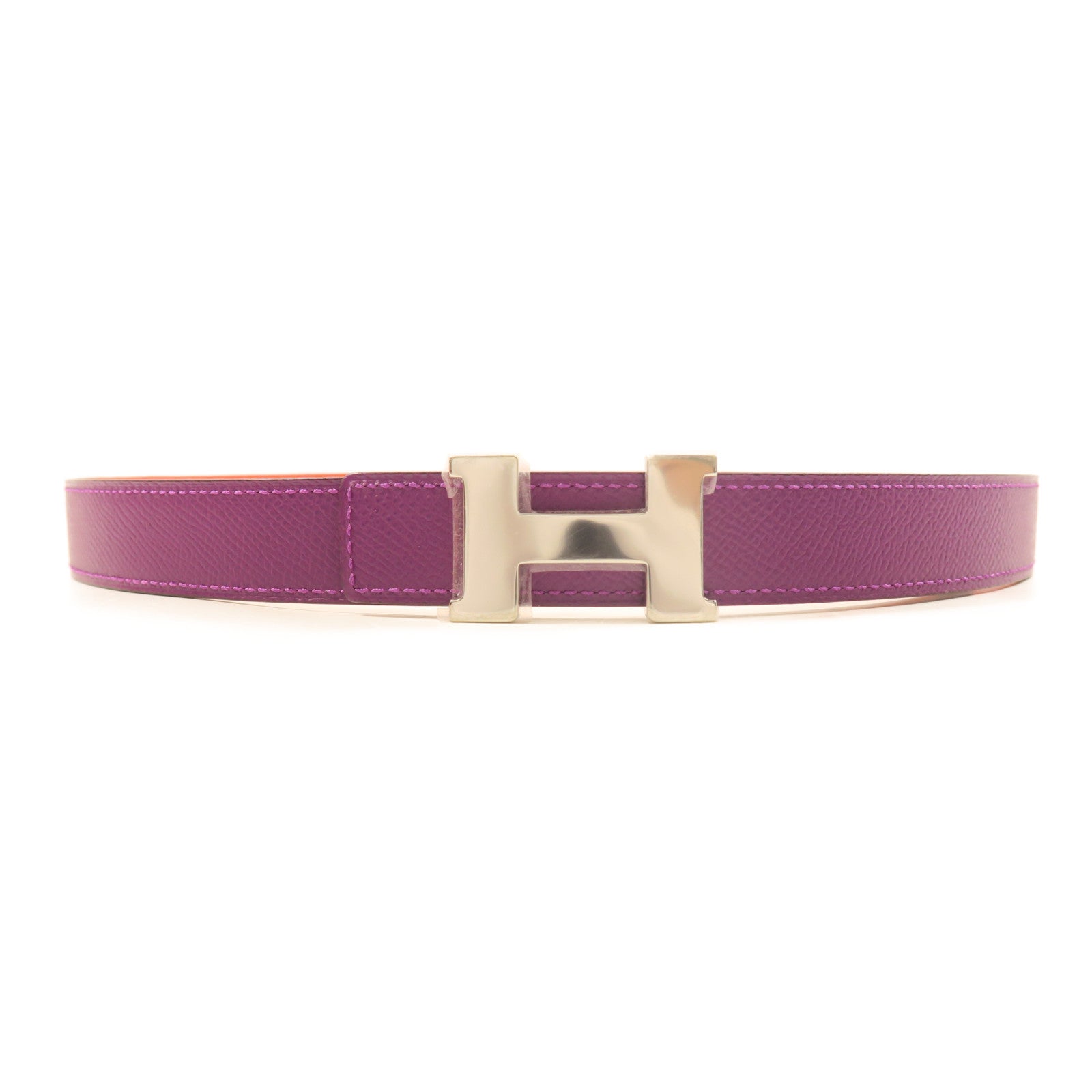 HERMES Swift皮革/Epsom皮革Belt皮帶Red/Purple