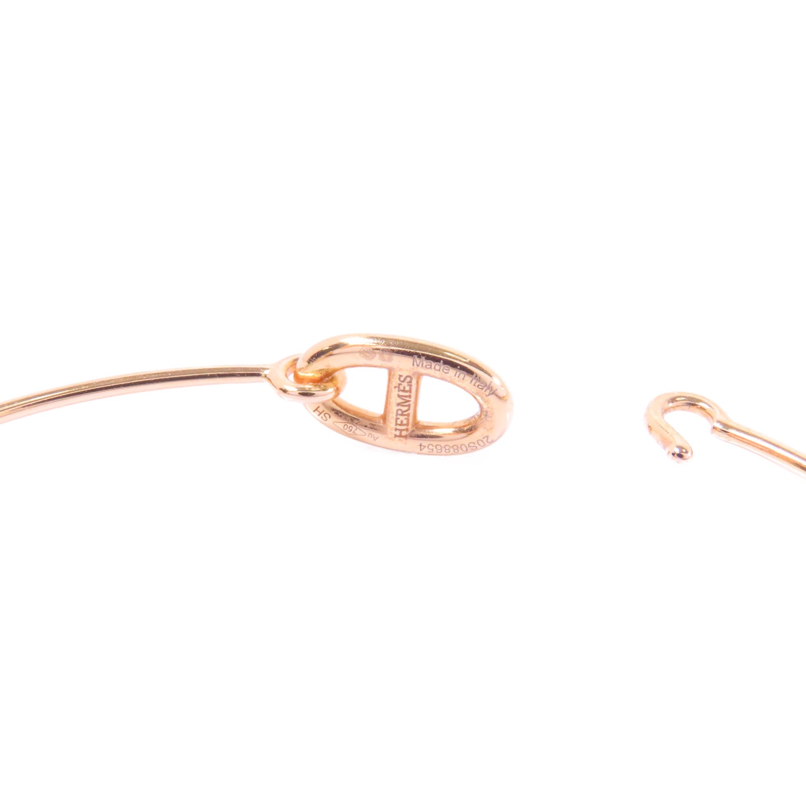 HERMES 18K玫瑰金Ronde Chaine Bracelet手鐲金色