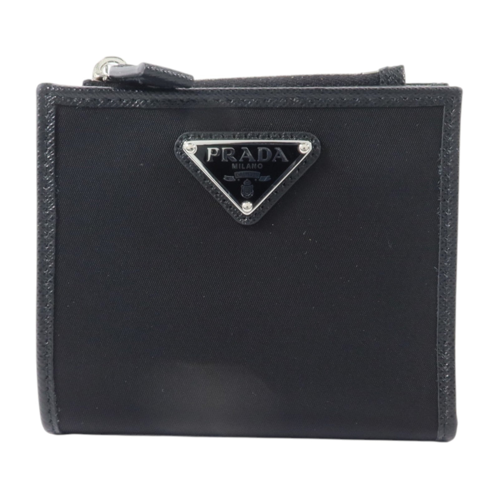 PRADA 再生尼龍Bifold Wallet銀扣錢包