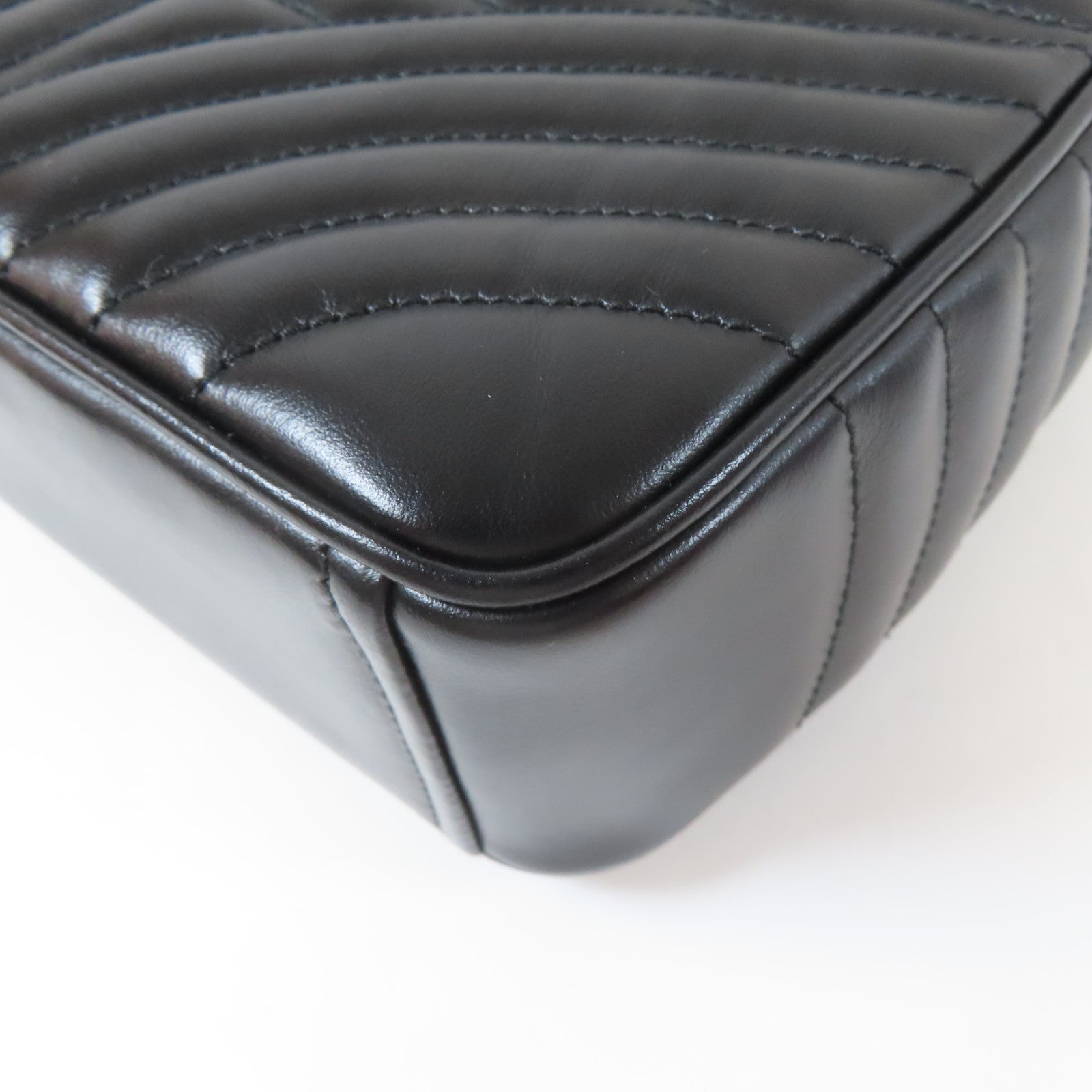 PRADA 牛皮皮革Chain Shoulder Bag銀扣鏈帶肩背袋黑色