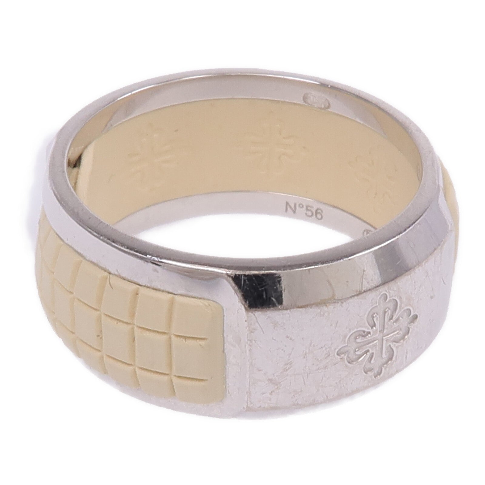 JEWELRY 18K白金/橡皮Aquanaut Luce Rubber Ring鑽石戒指US#7.25
