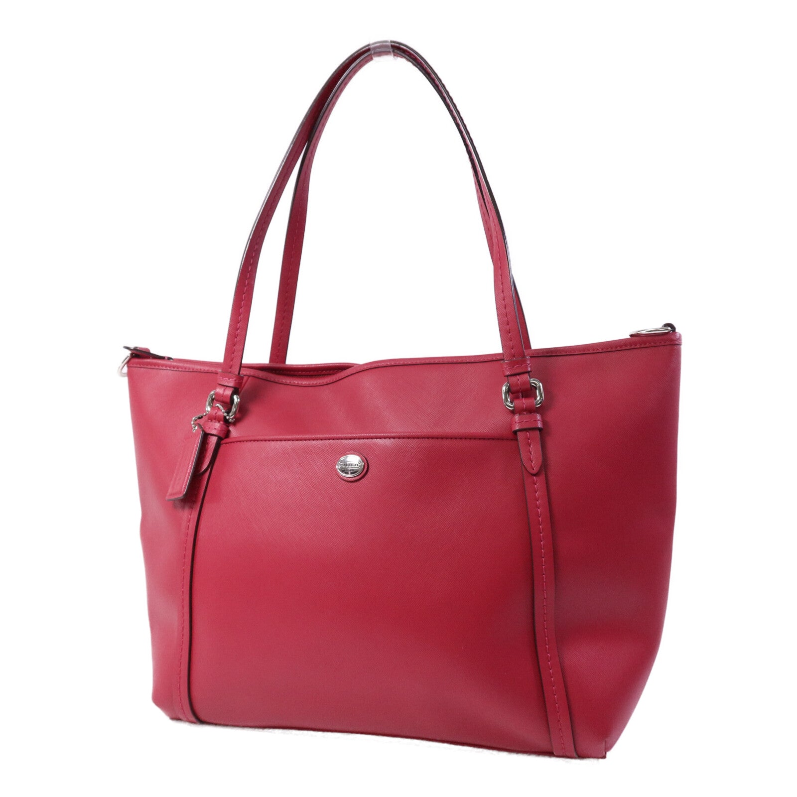 COACH 牛皮皮革Peyton Pocket Tote銀扣手挽袋
