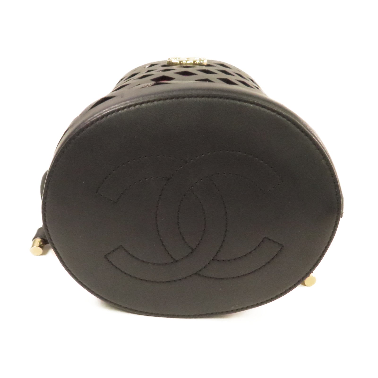 CHANEL **【激減優惠】菱格牛皮皮革/帆布Chain Shoulder Bucket Bag金扣鏈帶肩背袋袋黑色/彩色