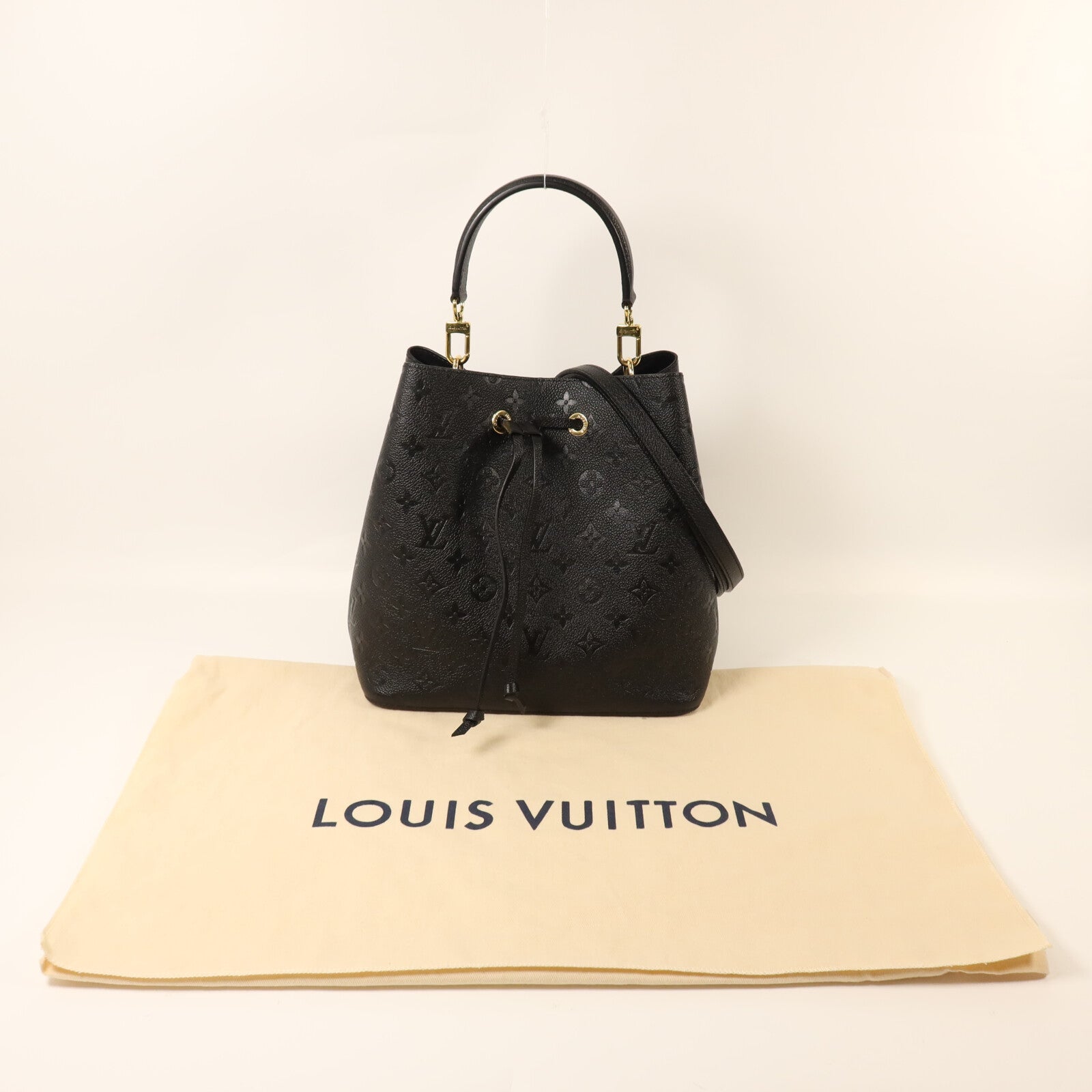 LOUIS VUITTON Monogram Empreinte NeoNoe MM金扣手挽肩背兩用袋