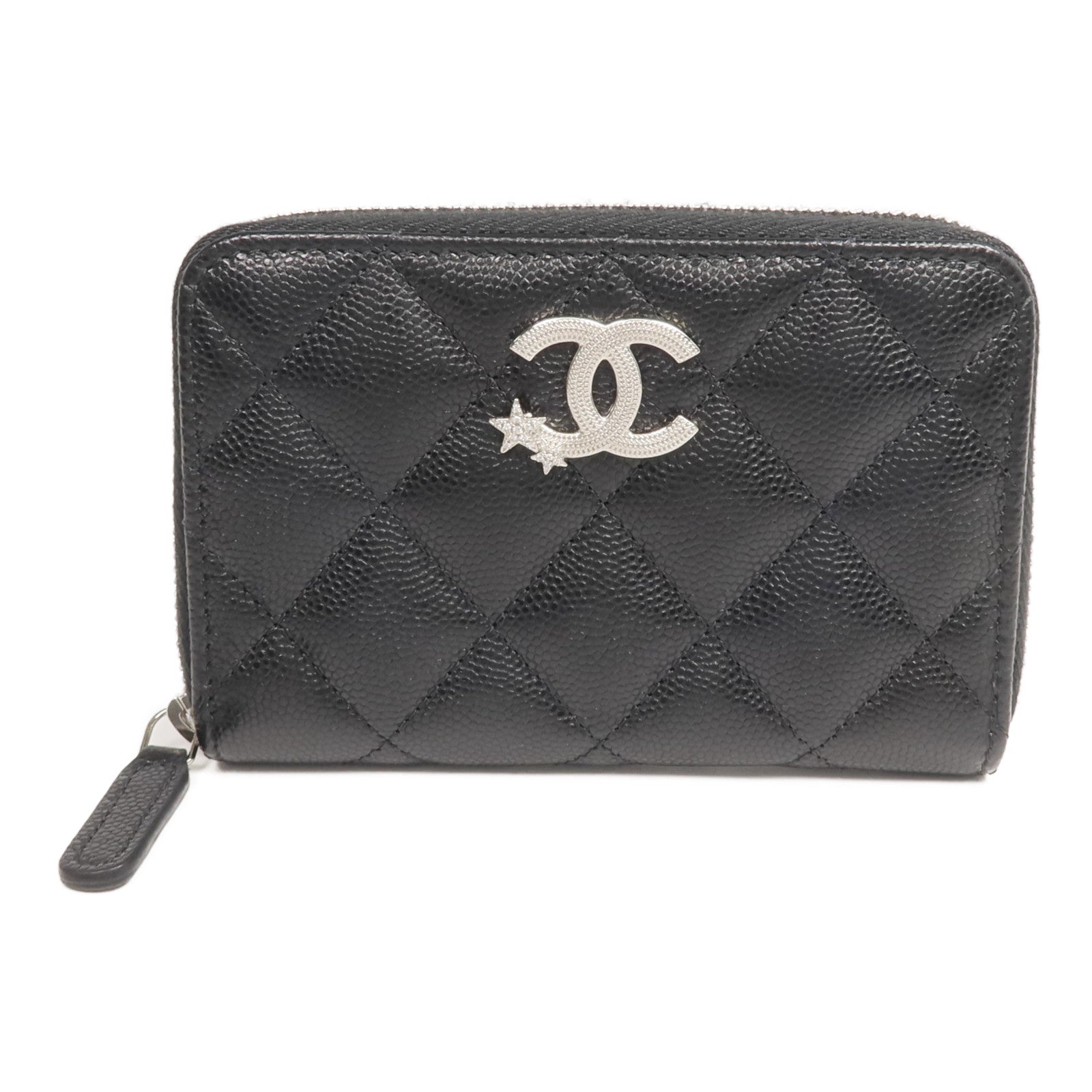 CHANEL 牛皮皮革Coin/Card Case銀扣零錢包/卡片套