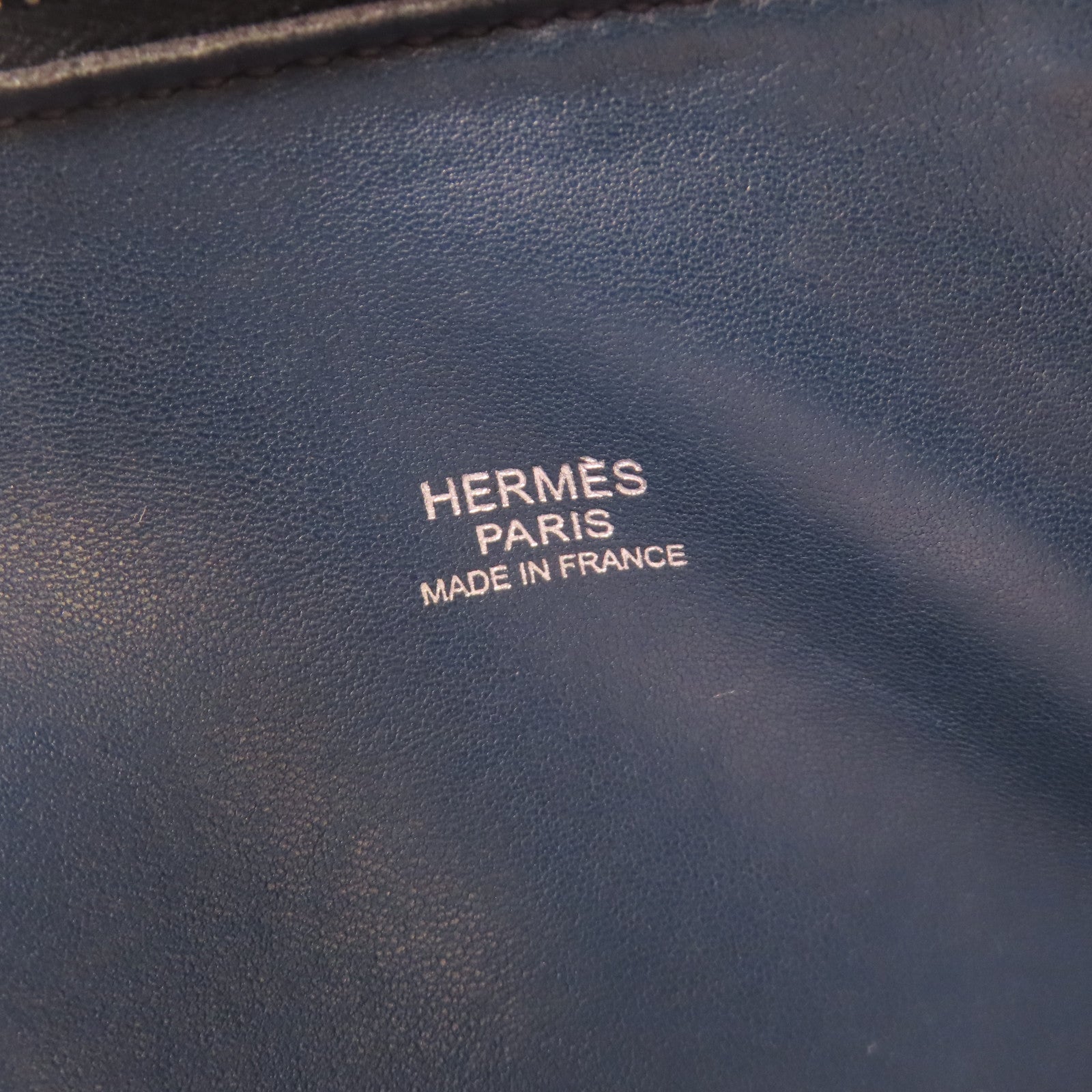 HERMES Taurillon Clemence皮革Bolide 35銀扣手挽肩背兩用袋藍色