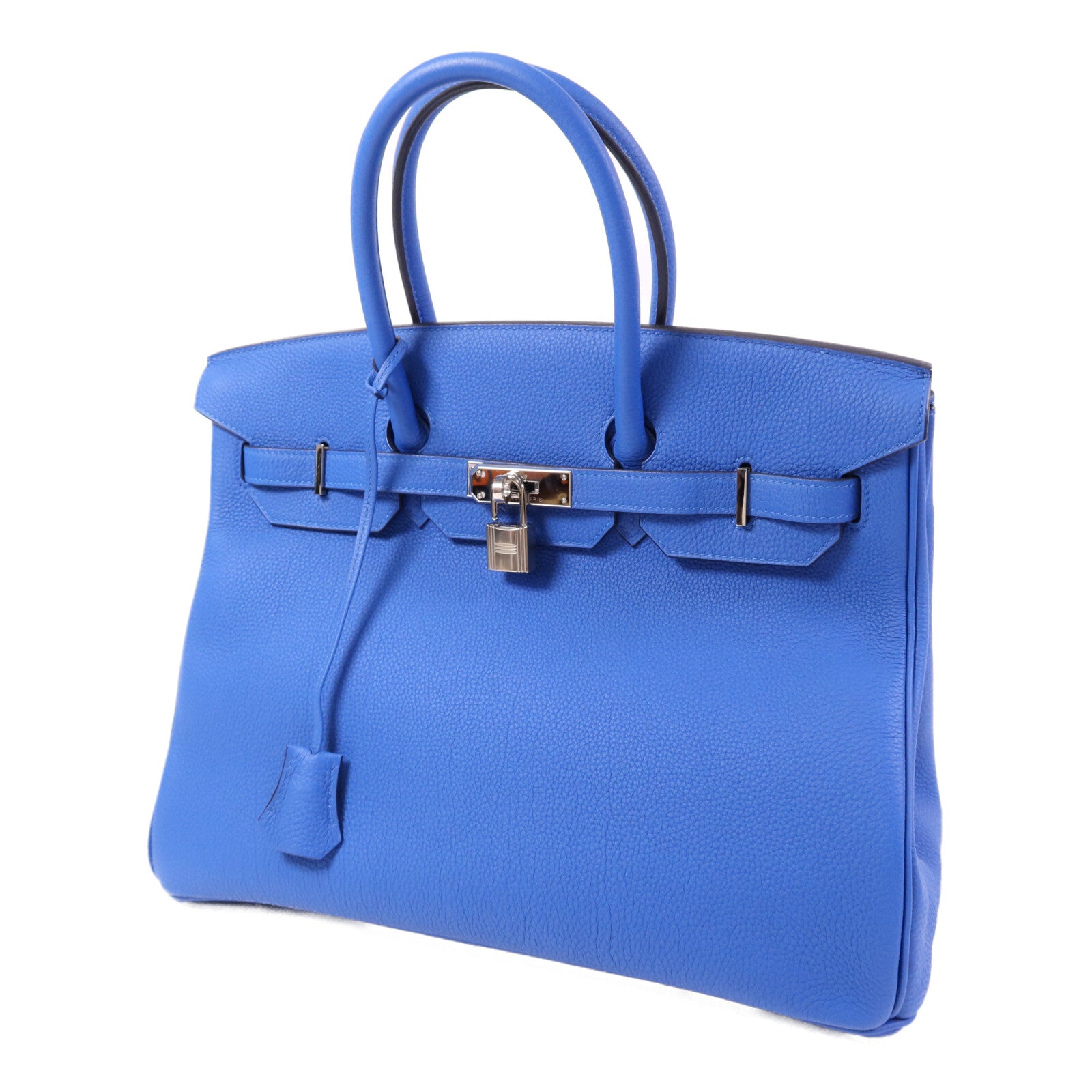 HERMES Togo皮革Birkin 35銀扣手挽袋Bleu Zellige
