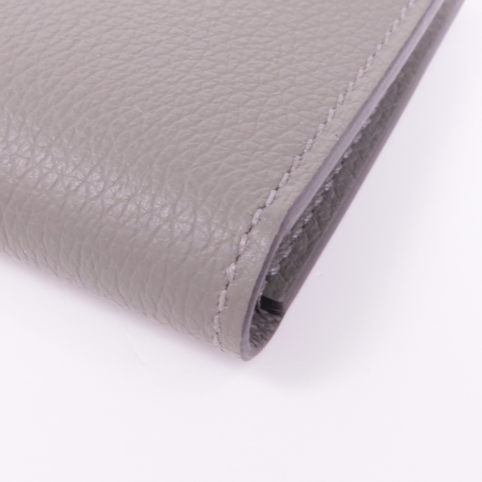 HERMES Evercolor皮革Porte-Cartes銀扣卡片套Gris Meyer