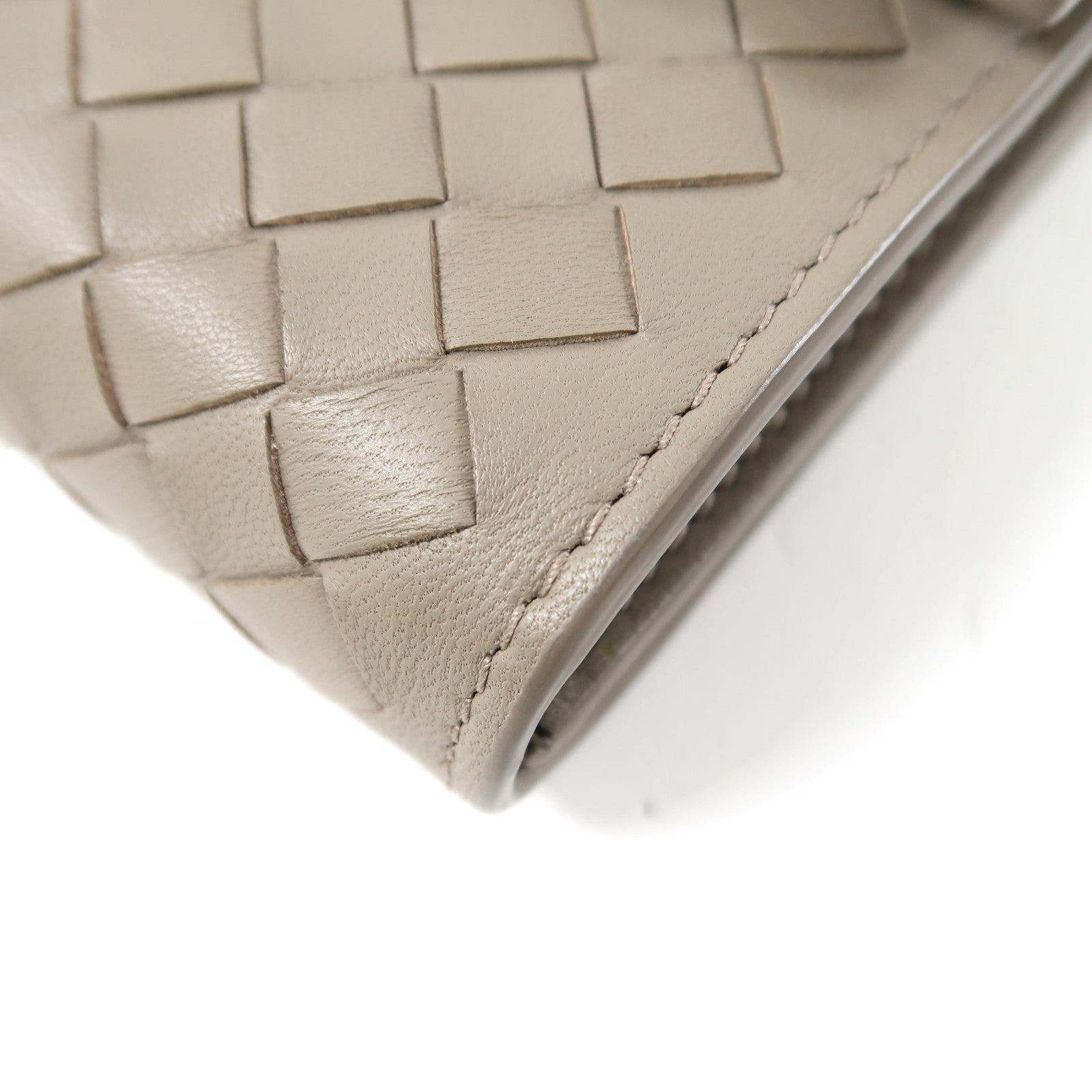 BOTTEGA VENETA 羊皮皮革Wallet銀扣錢包灰色
