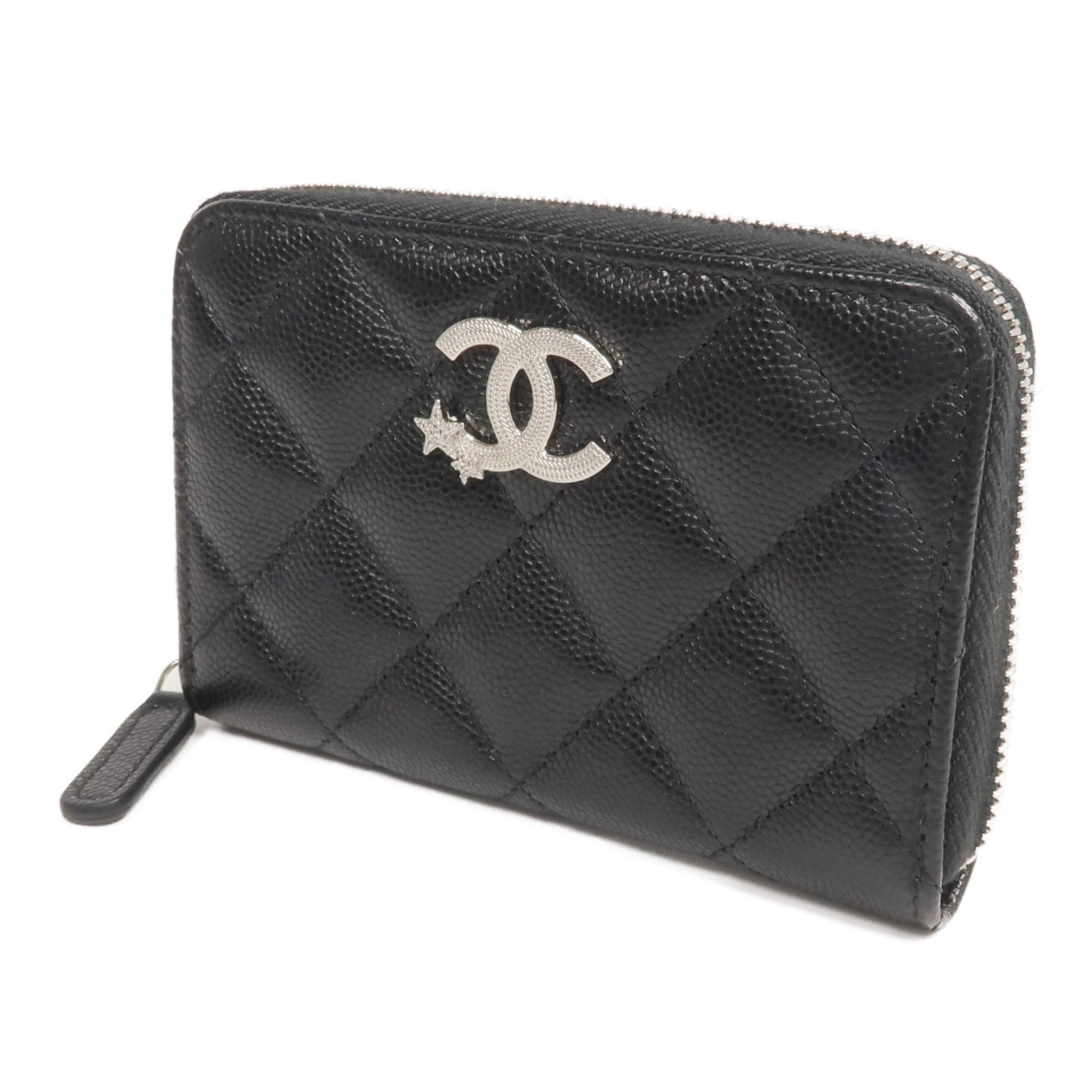 CHANEL 牛皮皮革Coin/Card Case銀扣零錢包/卡片套