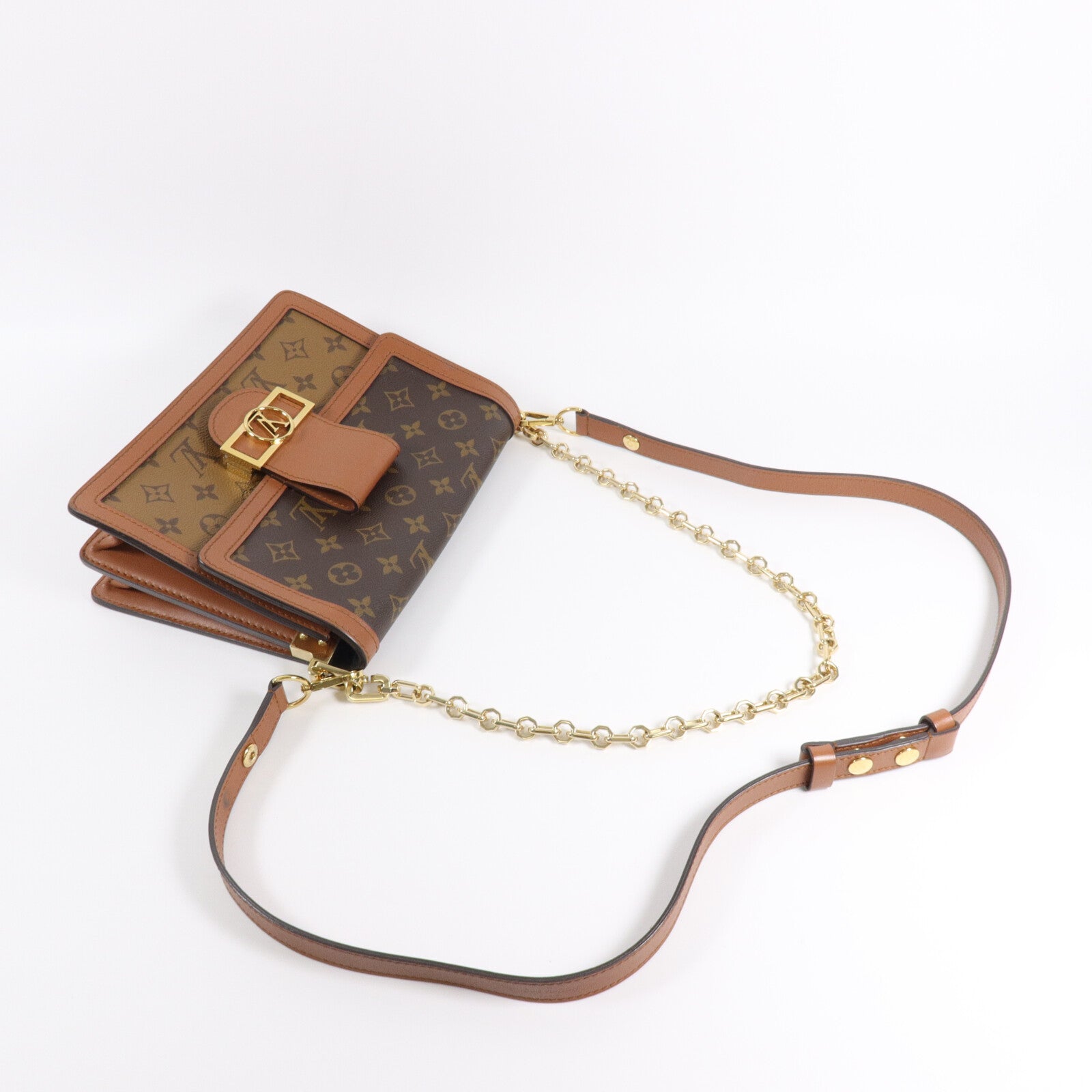LOUIS VUITTON Monogram/Monogram Reverse Dauphine MM手挽肩背兩用袋