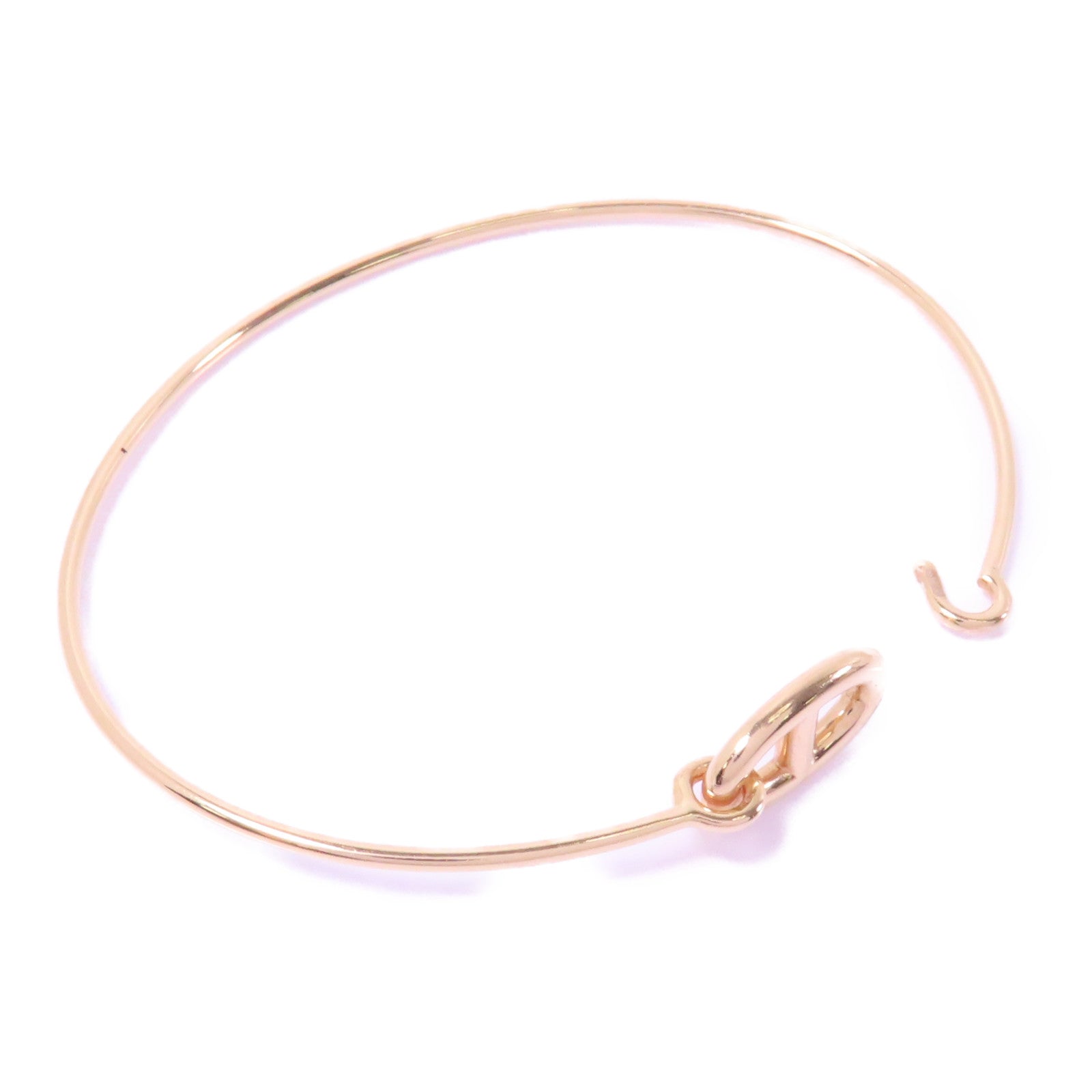 HERMES 18K玫瑰金Ronde Chaine Bracelet手鐲金色