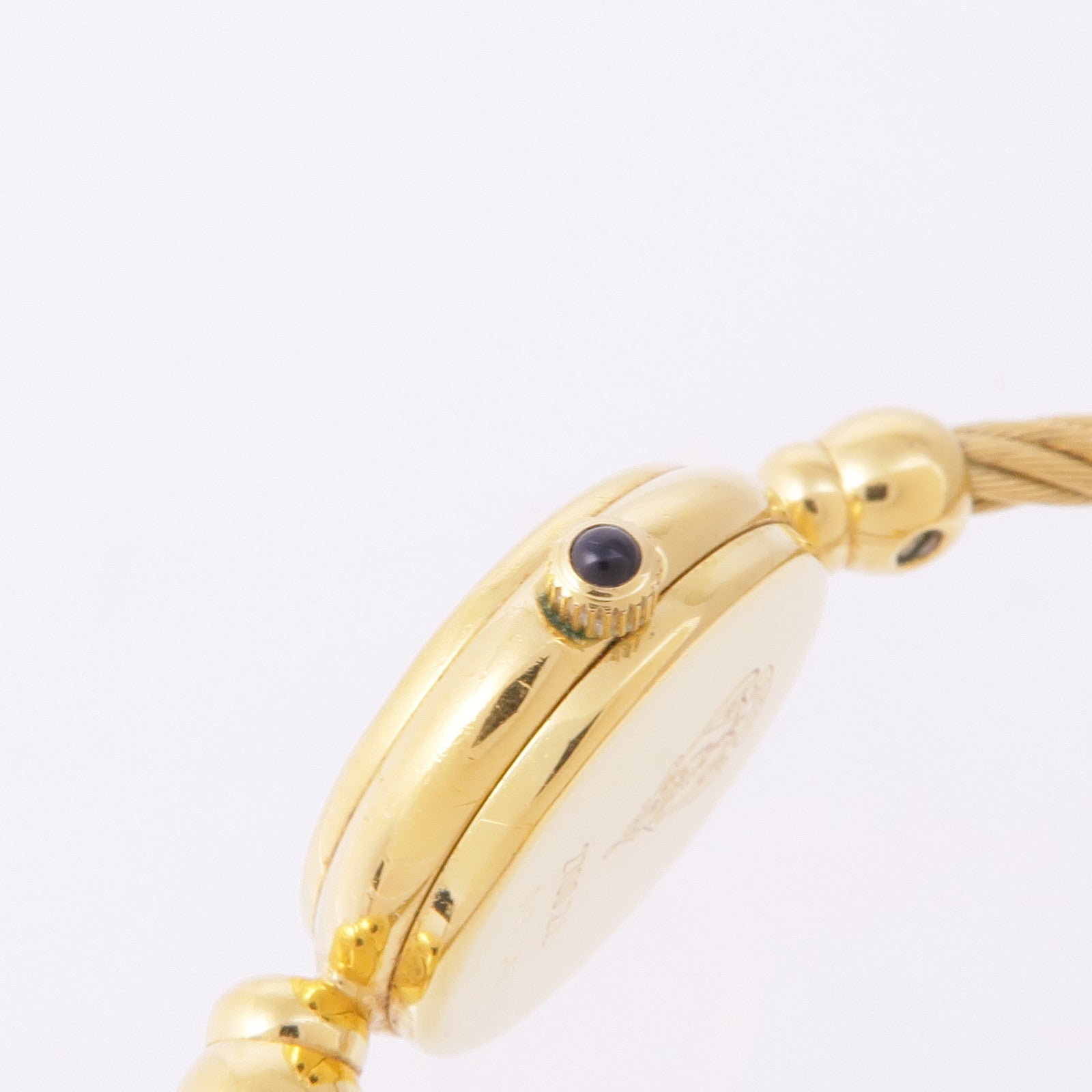 GUCCI Black Dial Gold Bangle Watch 27002.L