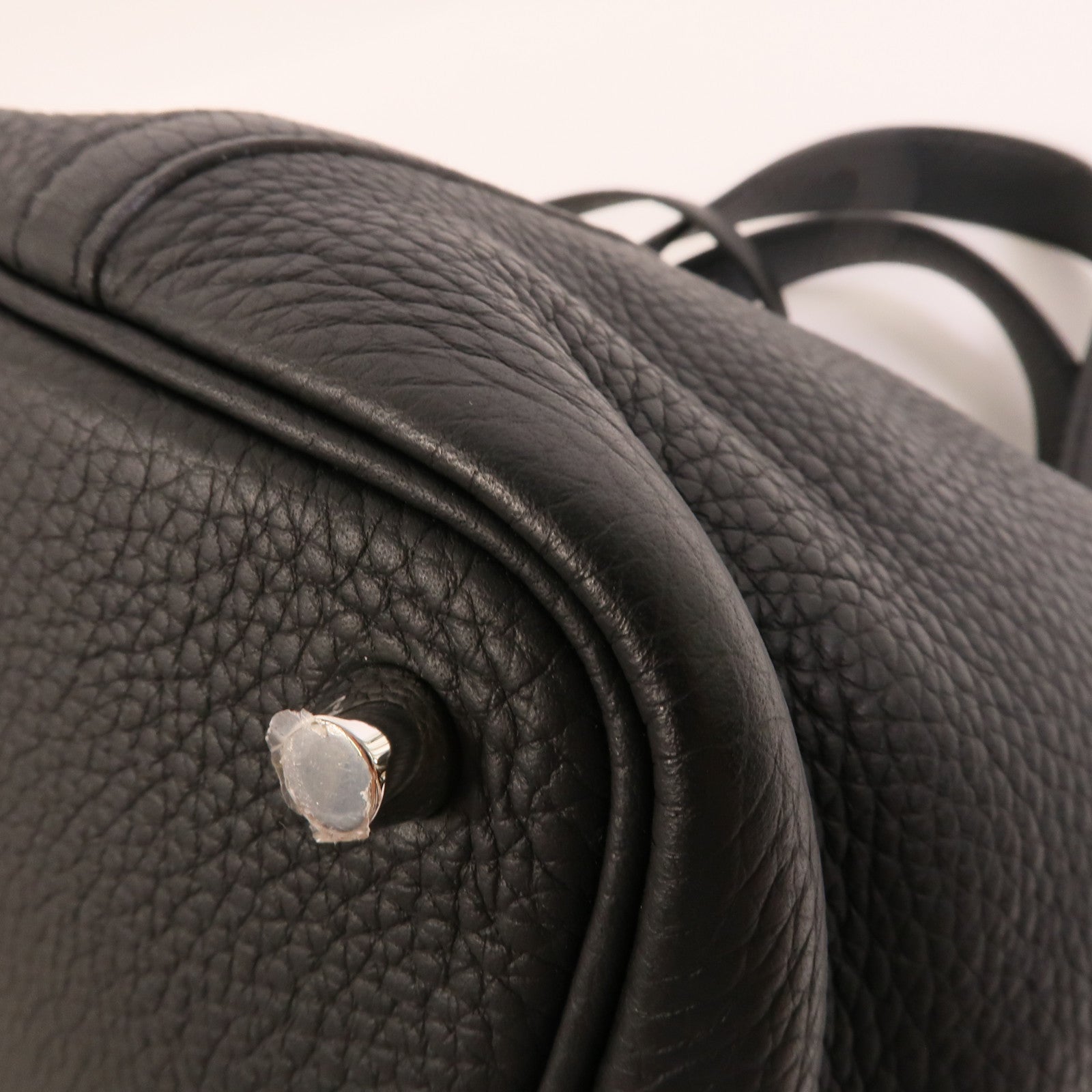 HERMES Clemence皮革Picotin PM手挽袋Noir