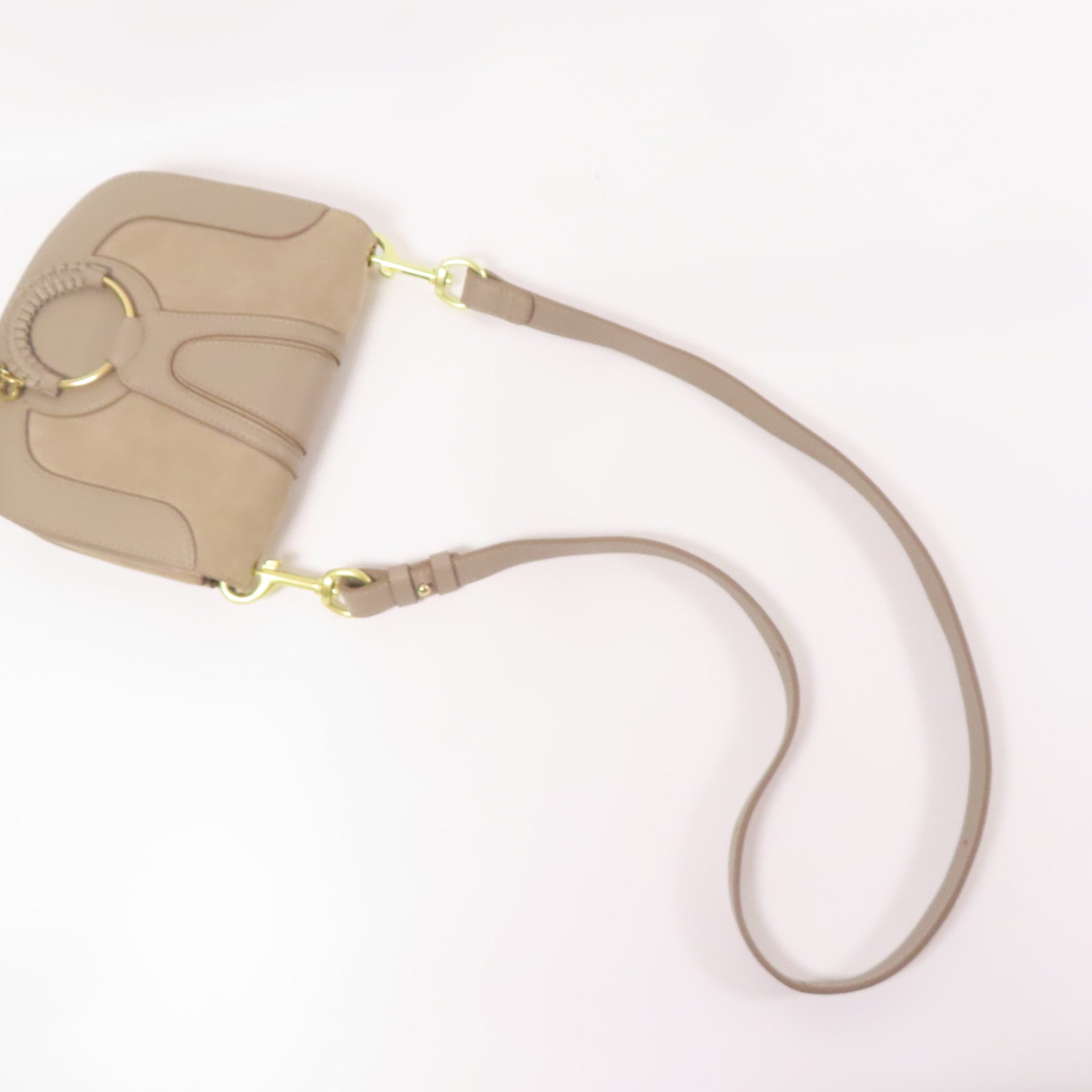 SEE BY CHLOE 麂皮/牛皮皮革Shoulder Bag金扣肩背袋