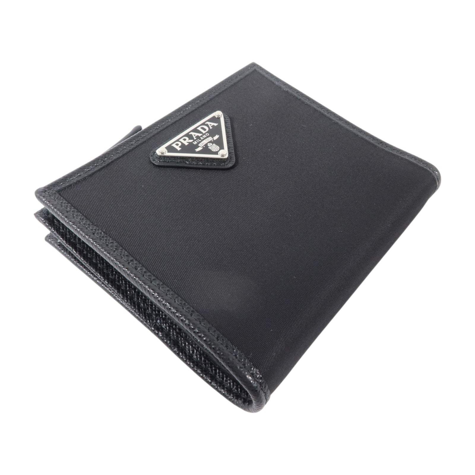 PRADA 再生尼龍Bifold Wallet銀扣錢包