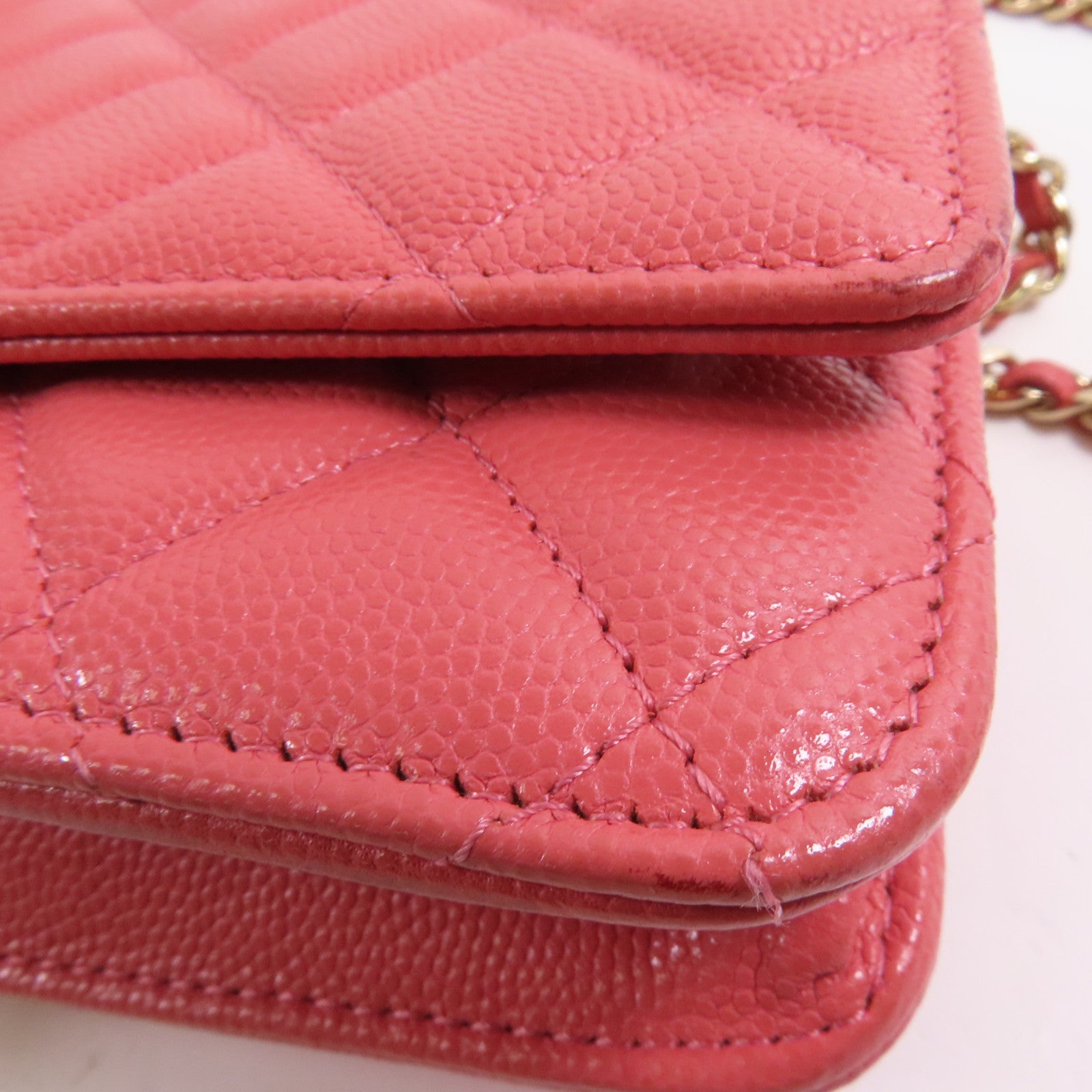 CHANEL 牛皮皮革WOC Wallet On Chain金扣鏈帶肩背袋