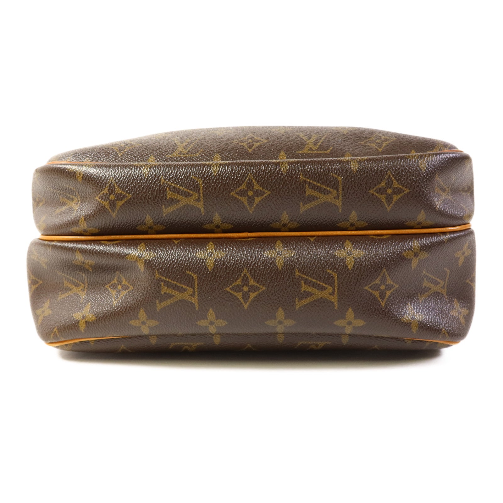 LOUIS VUITTON Monogram Reporter PM金扣肩背袋棕色