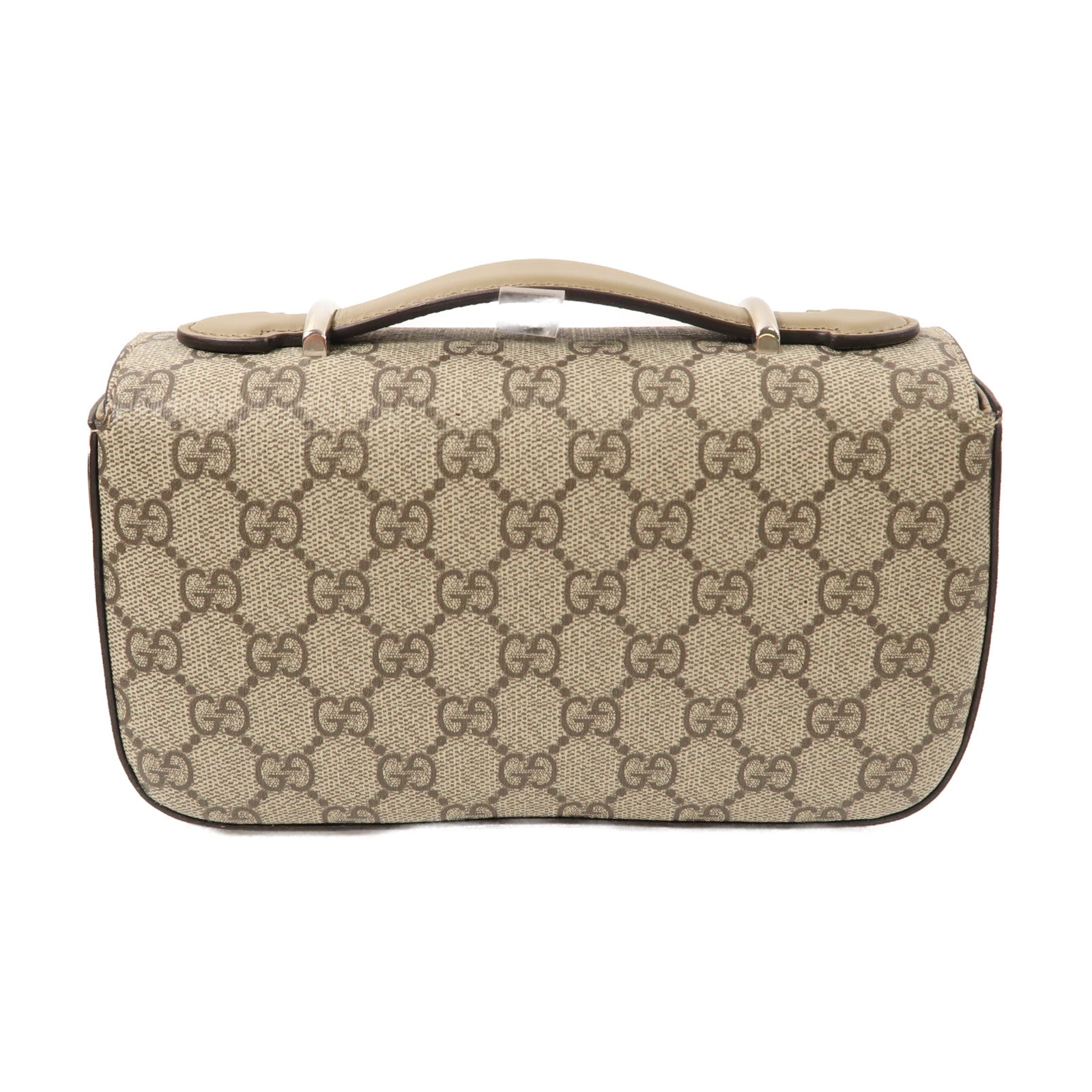 GUCCI 塗層帆布Mini Petite GG銀扣手挽肩背兩用袋啡色