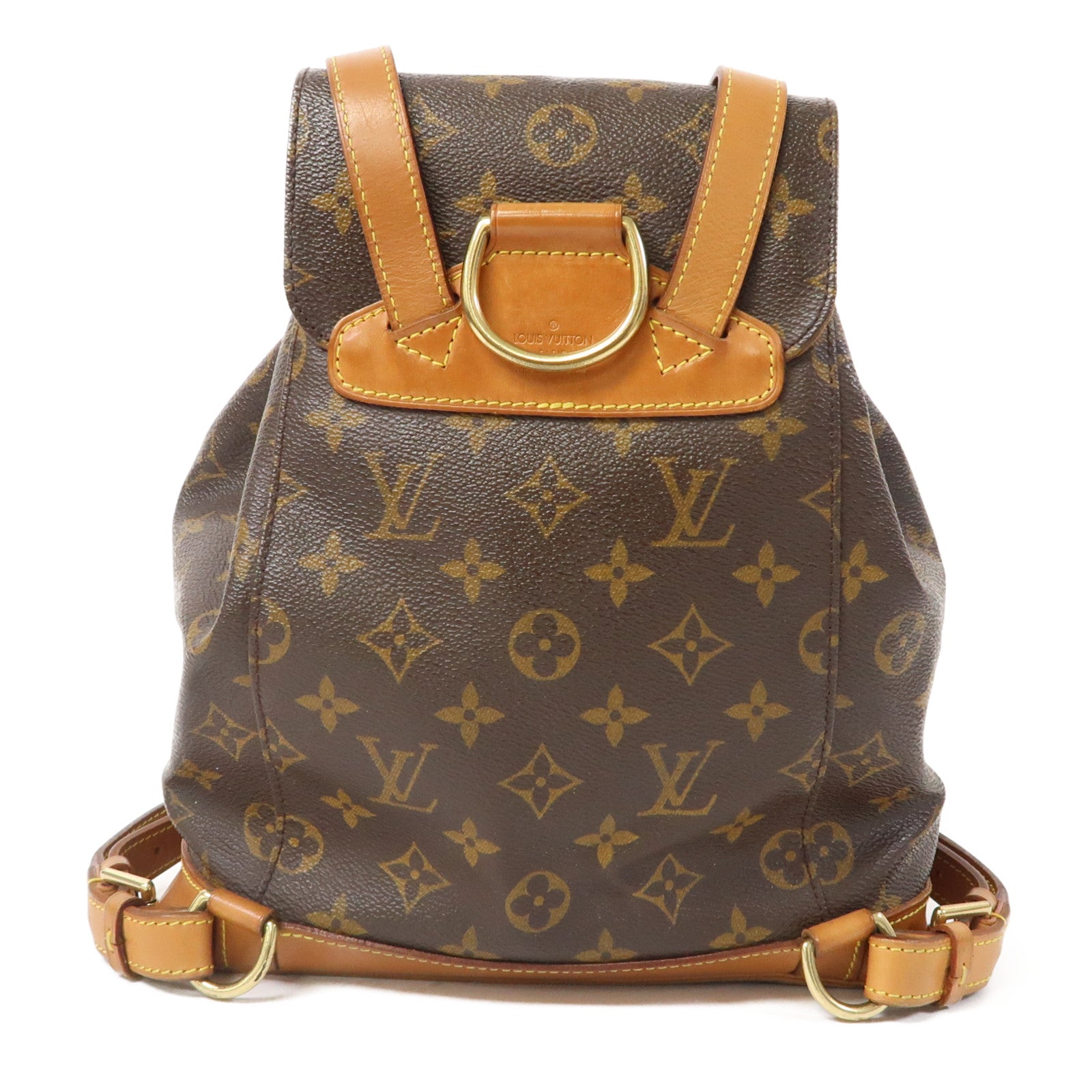 LOUIS VUITTON Monogram Montsouris MM 金扣背包啡色