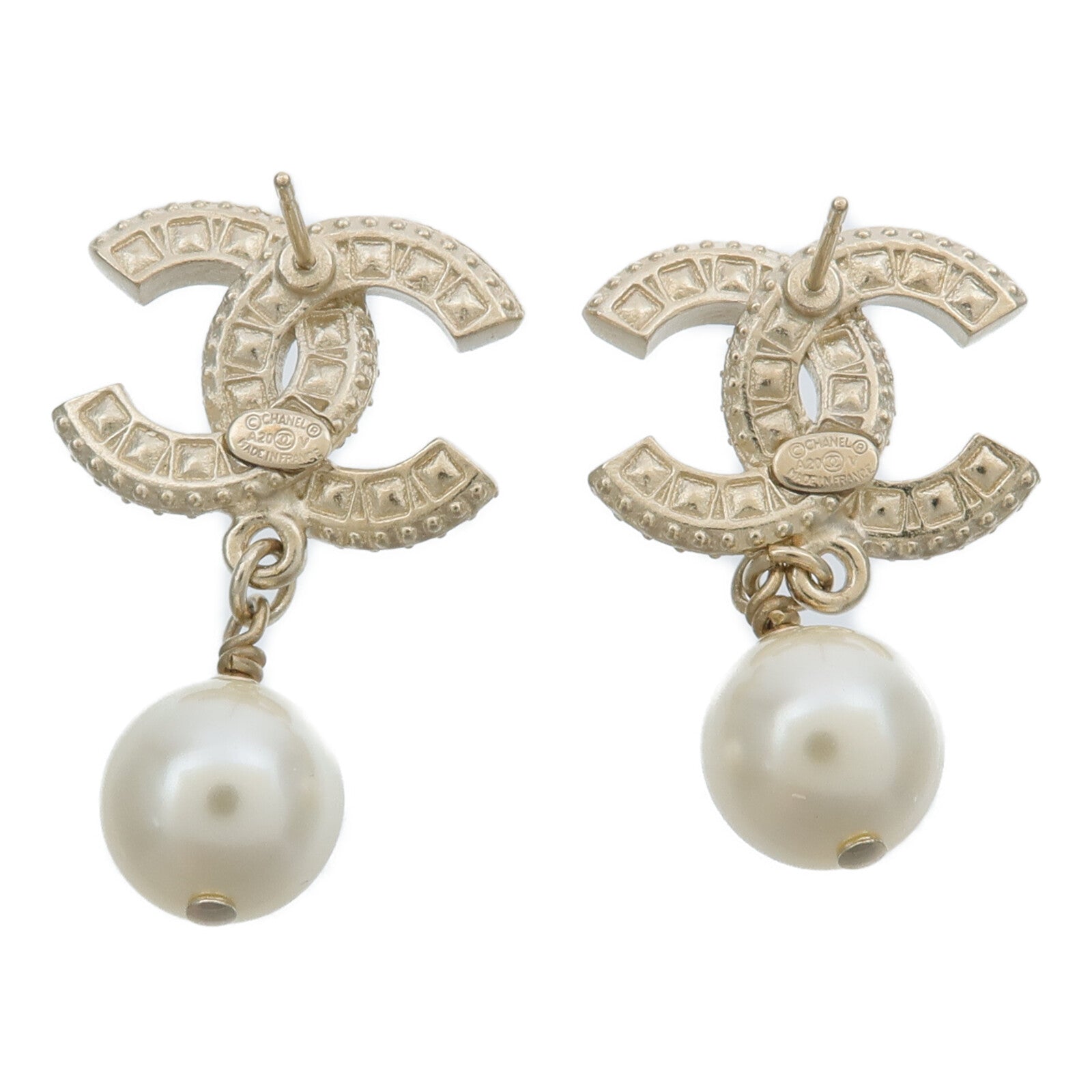 CHANEL PVC/金屬Classic Drop Earrings耳環