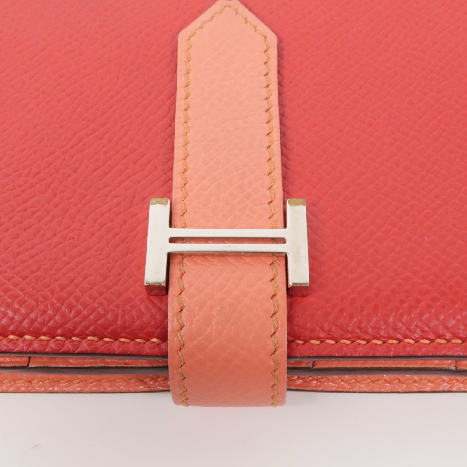 HERMES Epsom皮革Bearn Long Wallet銀扣長錢包Rose Jaipur