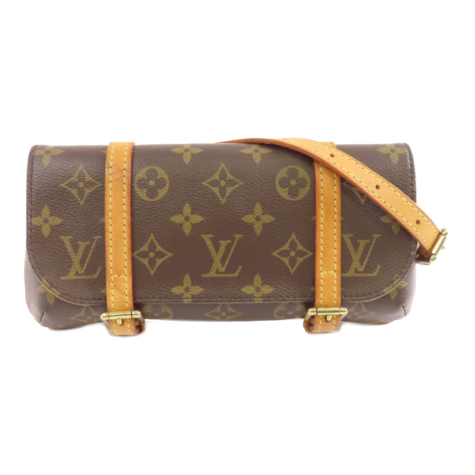 LOUIS VUITTON Monogram Pochette Marelle金扣腰包啡色