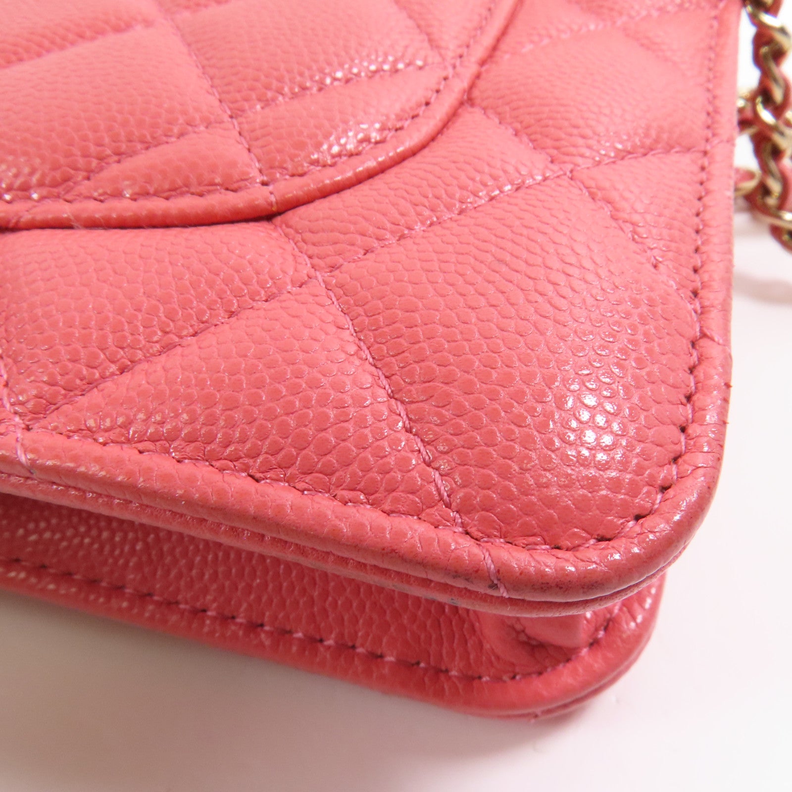 CHANEL 牛皮皮革WOC Wallet On Chain金扣鏈帶肩背袋