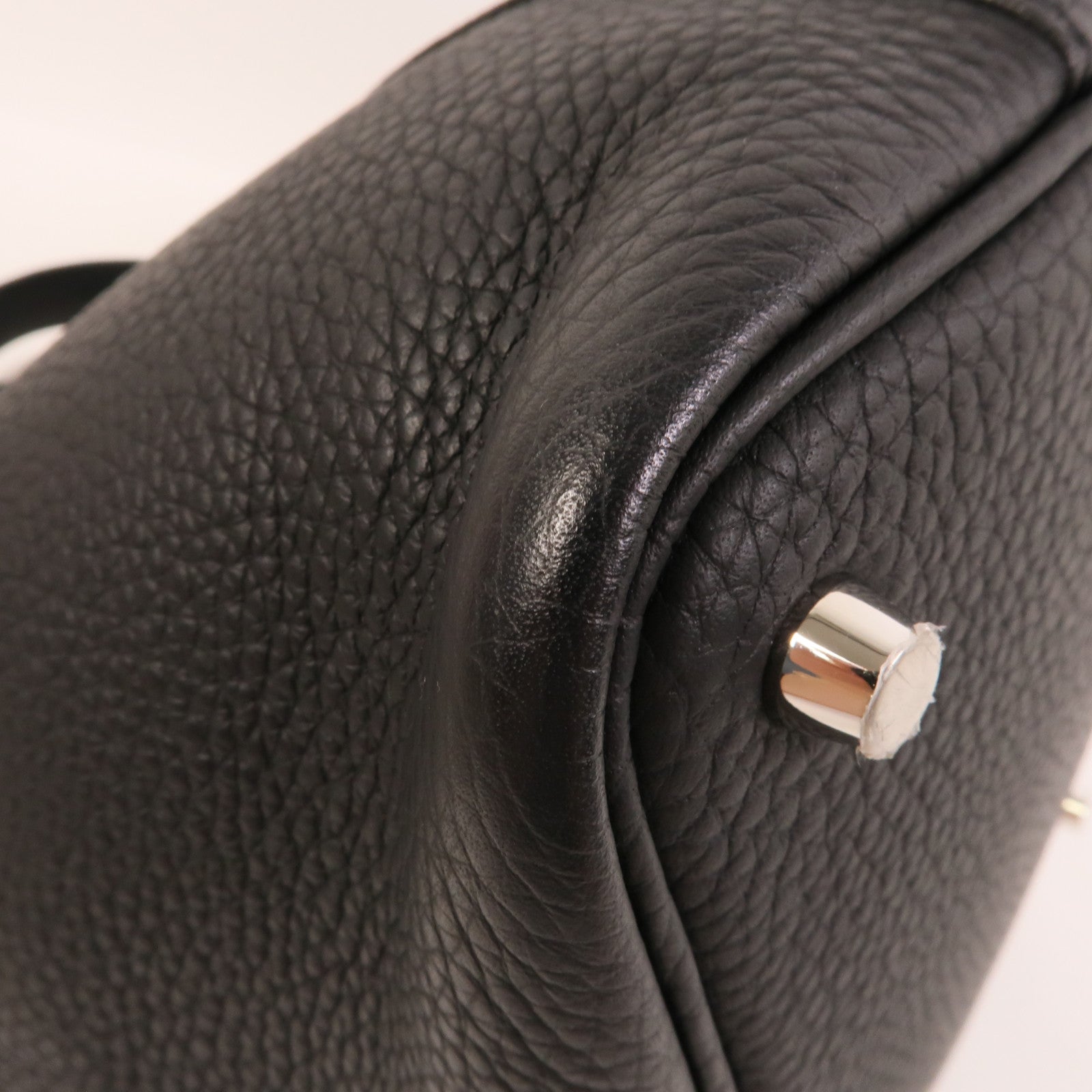 HERMES Clemence皮革Picotin PM手挽袋Noir