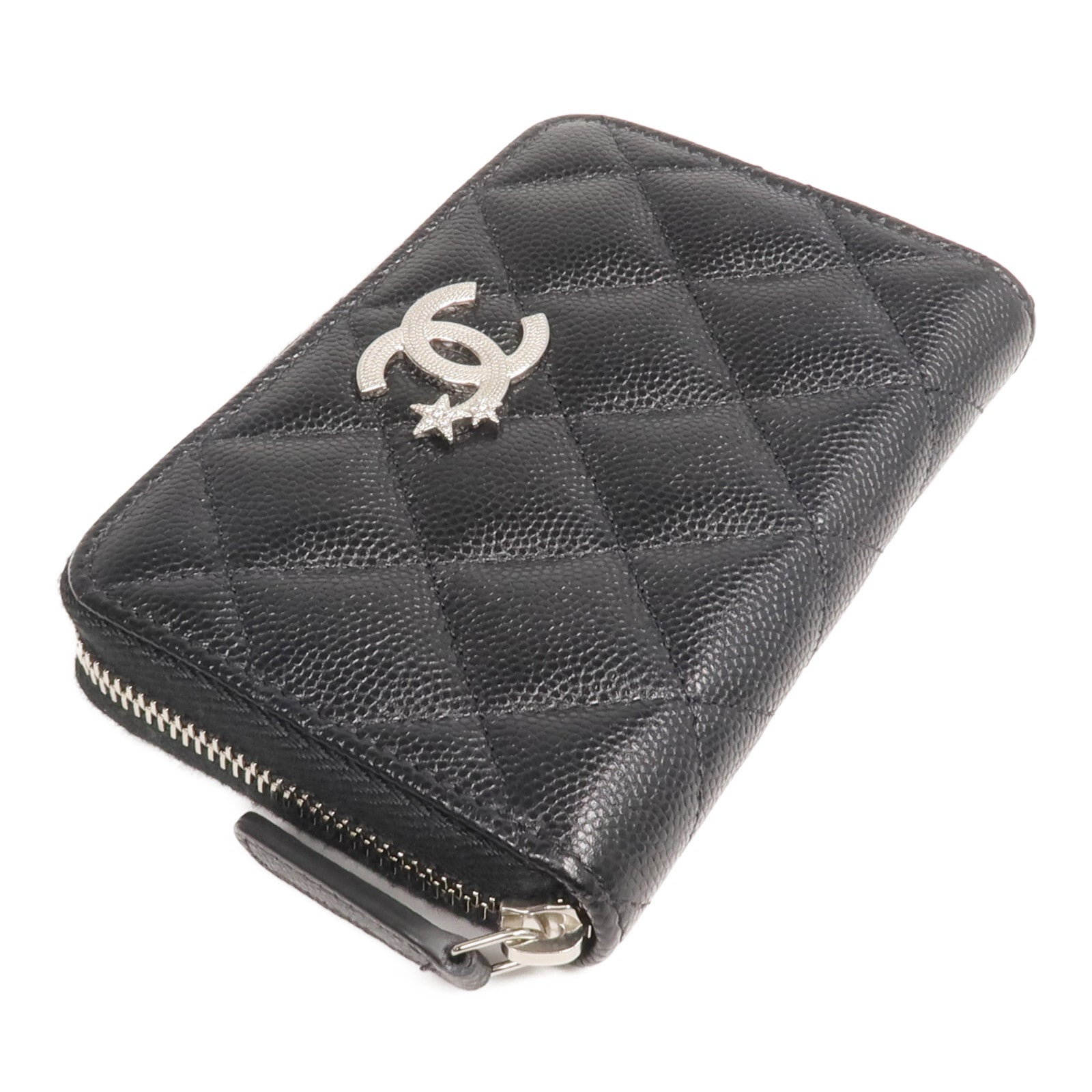 CHANEL 牛皮皮革Coin/Card Case銀扣零錢包/卡片套