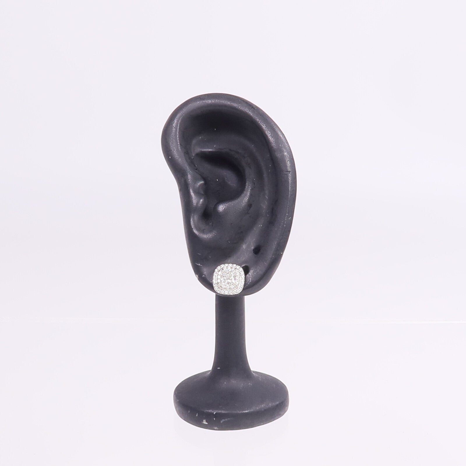 TIFFANY＆CO PT950鉑金Cushion Double Soleste Earrings鑽石耳環