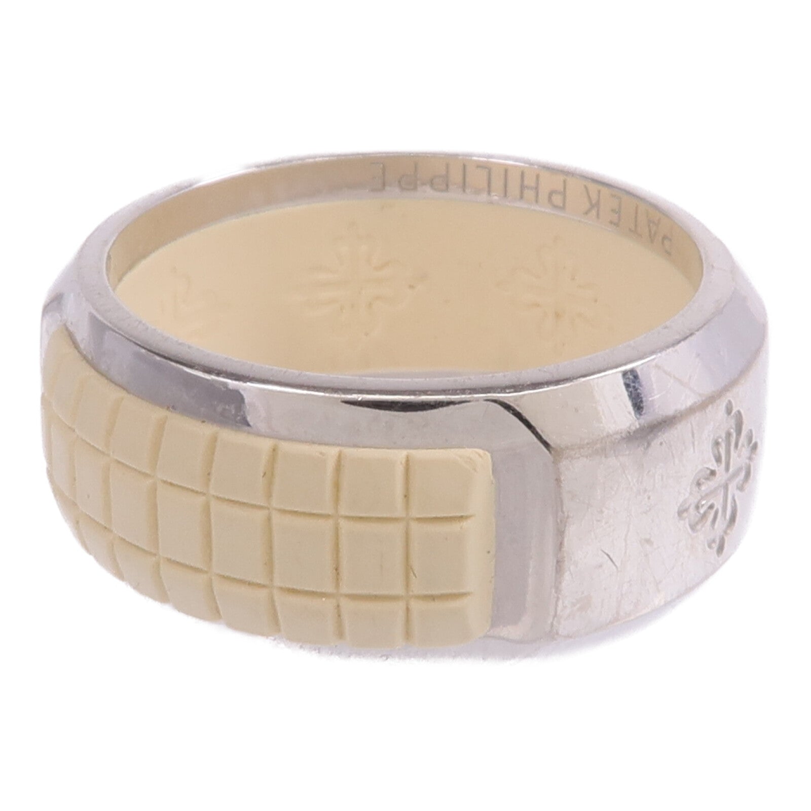 JEWELRY 18K白金/橡皮Aquanaut Luce Rubber Ring鑽石戒指US#7.25