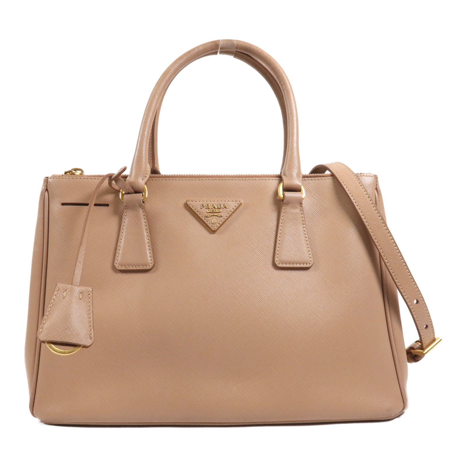 PRADA 牛皮皮革Galleria金扣手挽肩背兩用袋