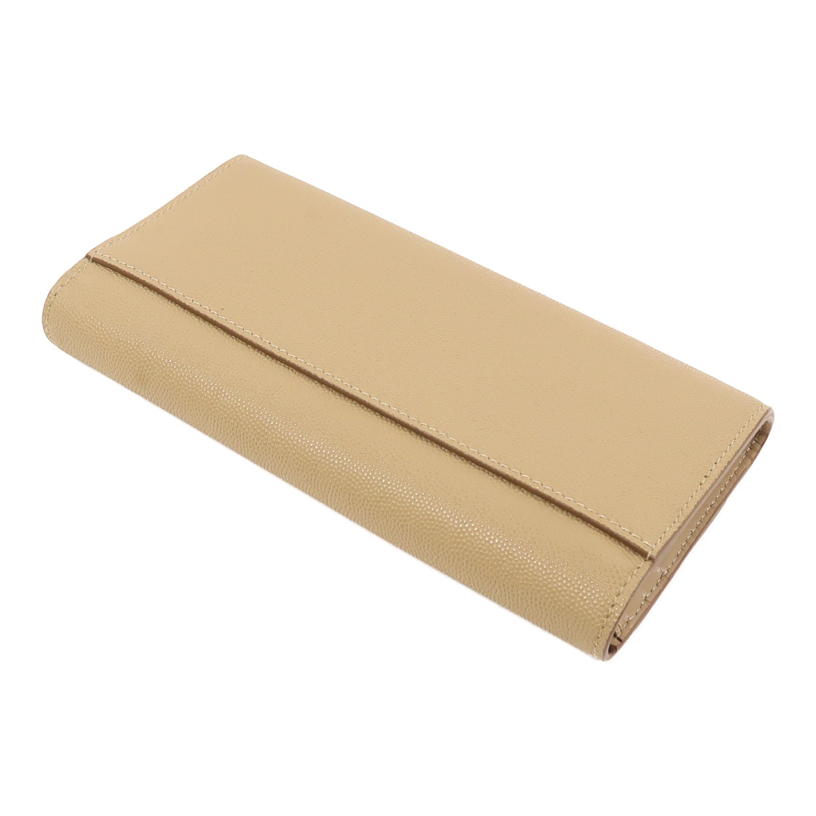 BURBERRY GHW Long Wallet Calfskin Leather Khaki