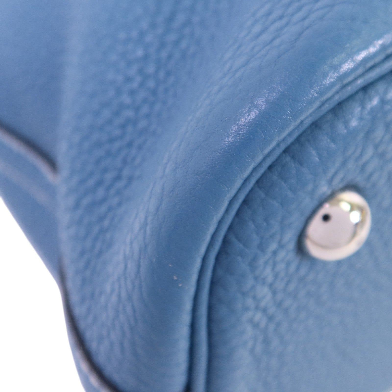 HERMES Clemence皮革Bolide 31銀扣手挽肩背兩用袋Bleu Jean