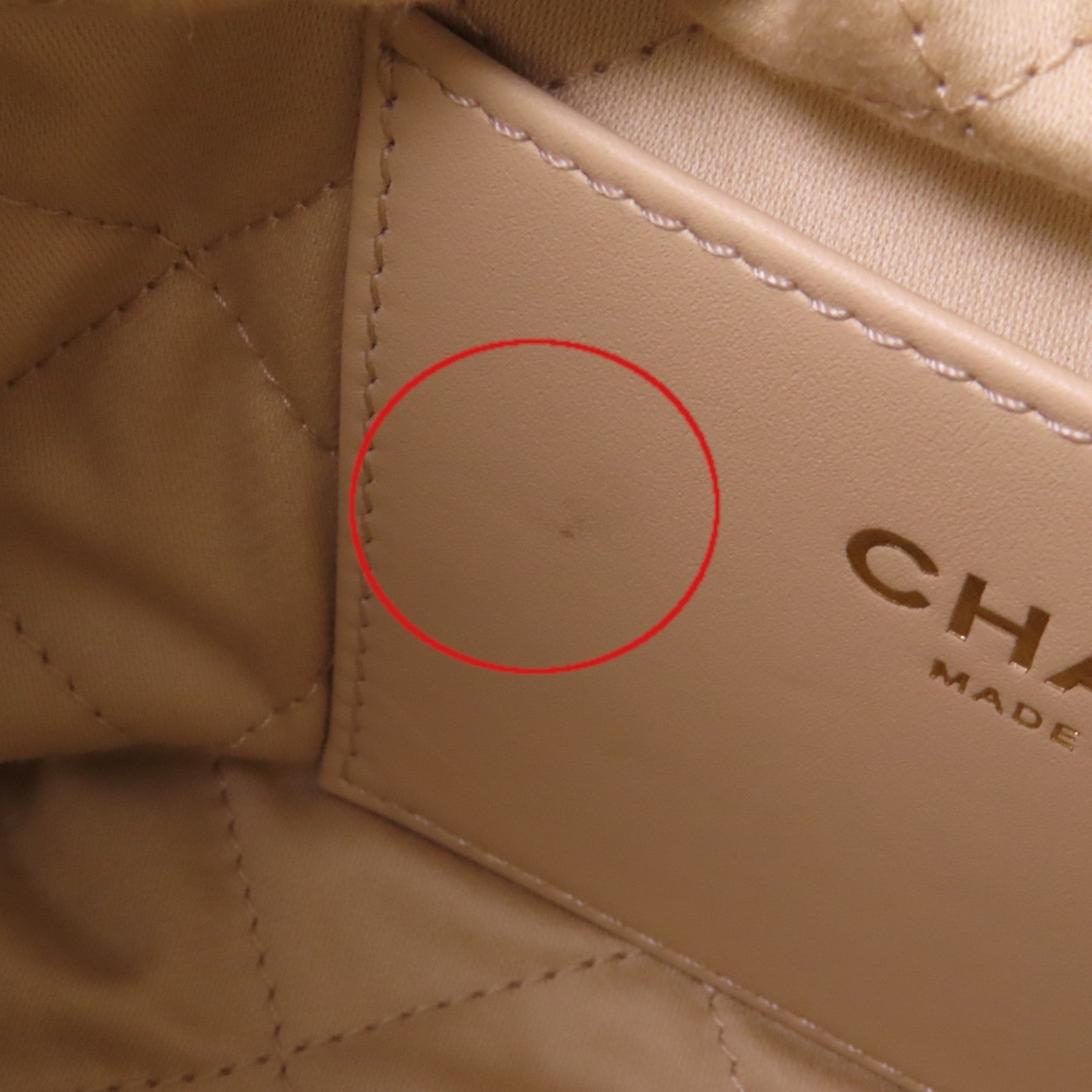 CHANEL 牛皮皮革Mini 22金扣鏈帶手挽肩背兩用袋