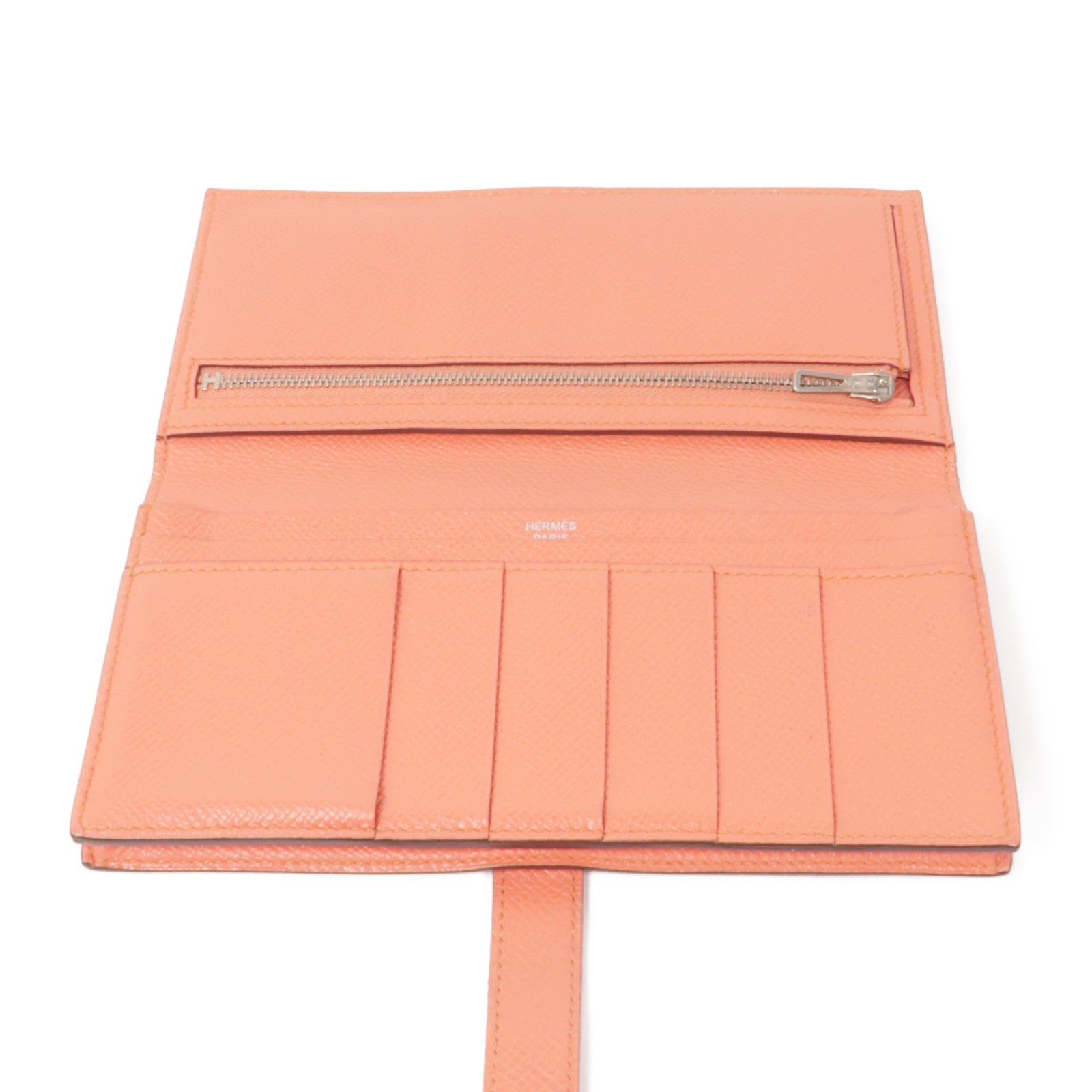 HERMES Epsom皮革Bearn Long Wallet銀扣長錢包Rose Jaipur