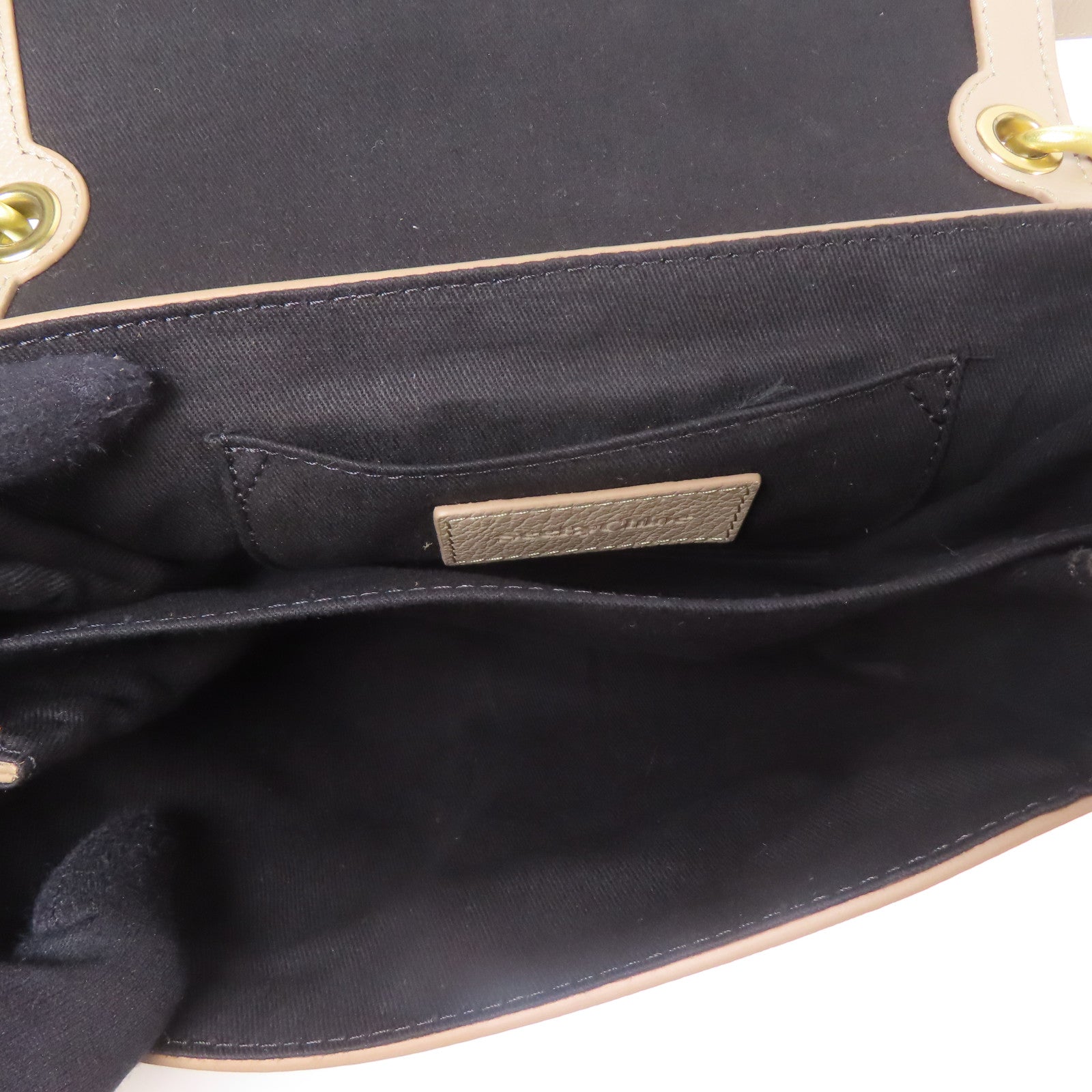SEE BY CHLOE 麂皮/牛皮皮革Shoulder Bag金扣肩背袋