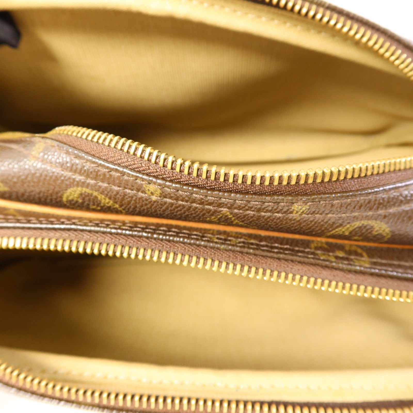 LOUIS VUITTON Monogram Reporter PM金扣肩背袋棕色