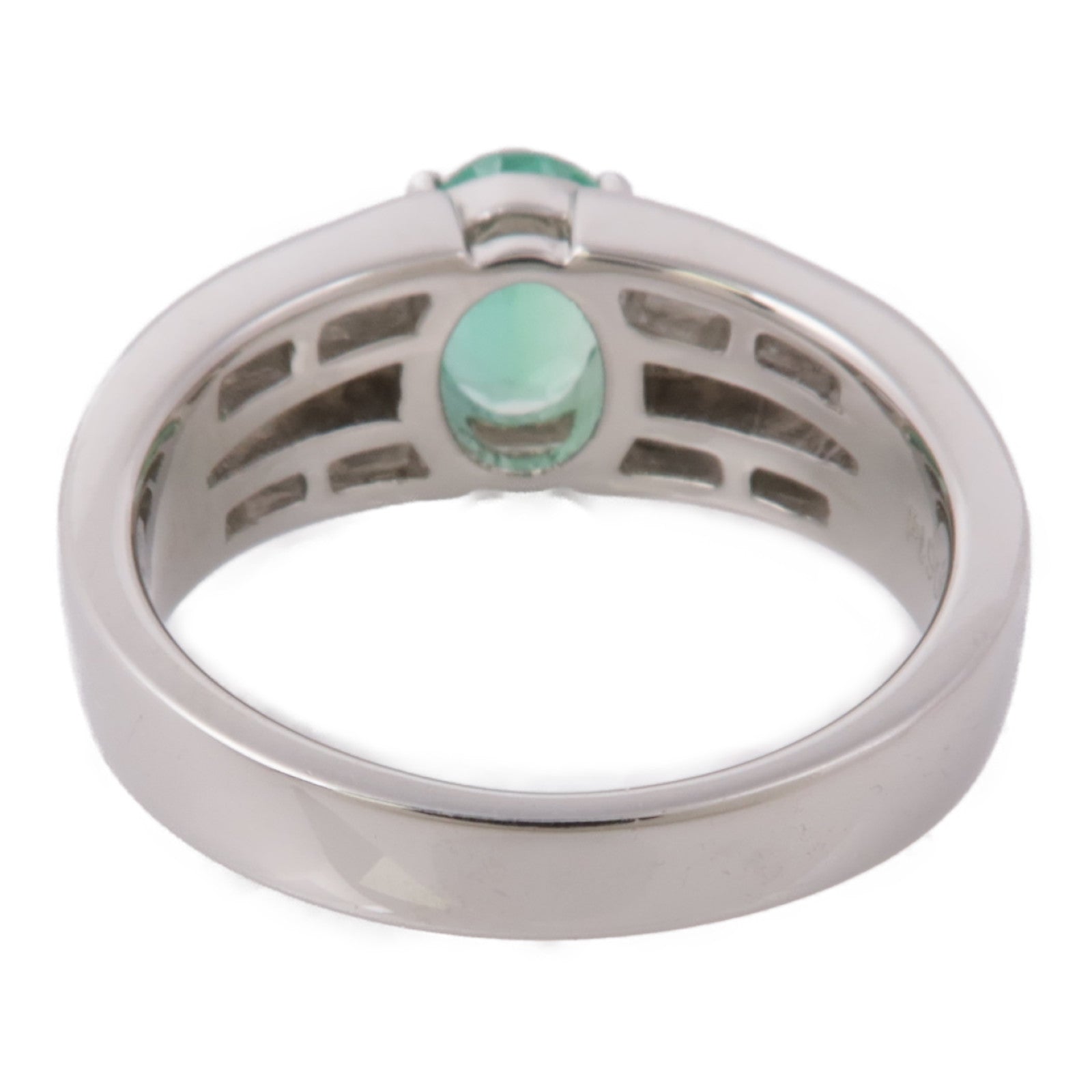 JEWELRY 【激減優惠】PT900鉑金Emerald/Diamond Ring綠寶石/鑽石戒指US#6.5